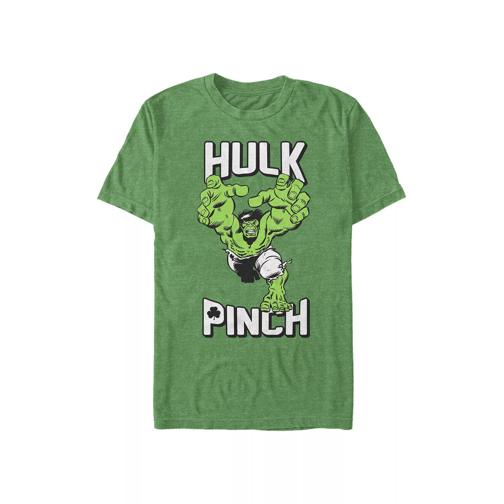 Big & Tall Marvel Hulk Pinch Graphic Tee, Men's, Size: Large Tall, Kelly Grey Product Image