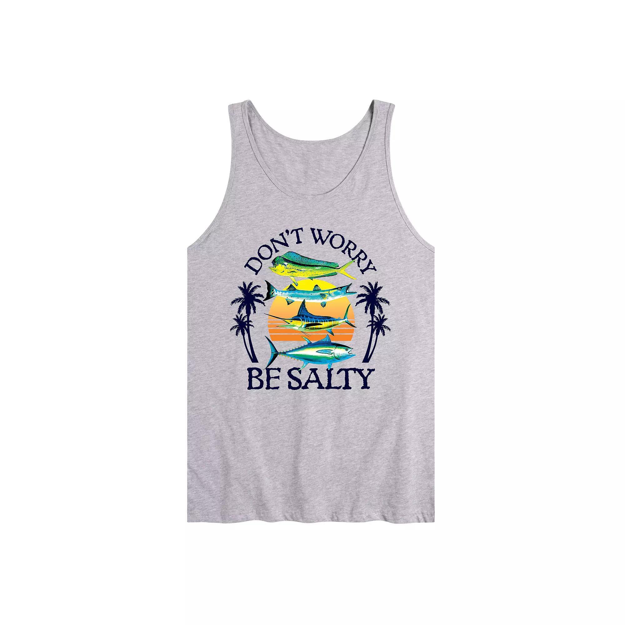 Men's Dont Worry Be Salty Graphic Tank Top,  Product Image