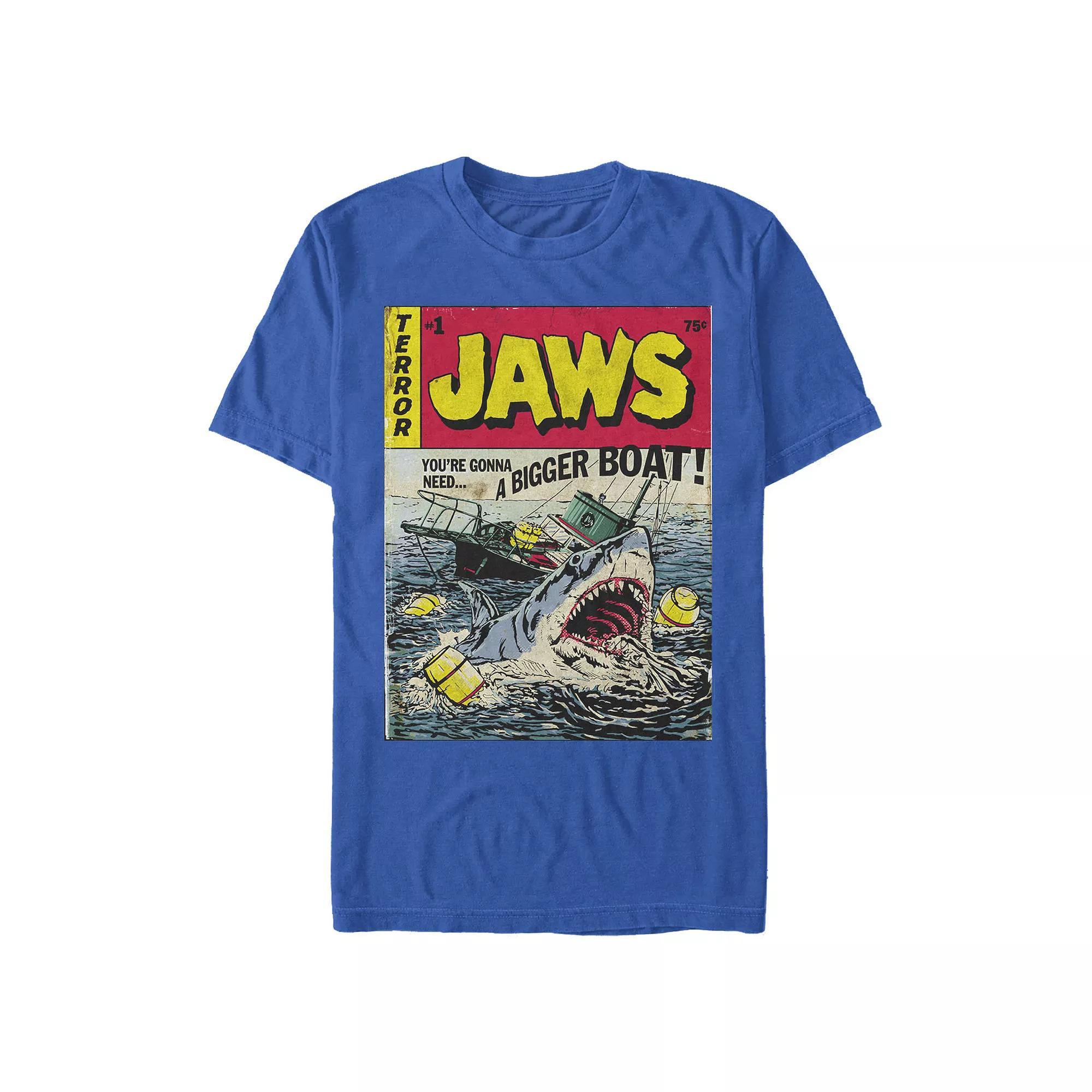 Men's Jaws Comic Book Cover Graphic Tee, Size: Small, Royal Product Image