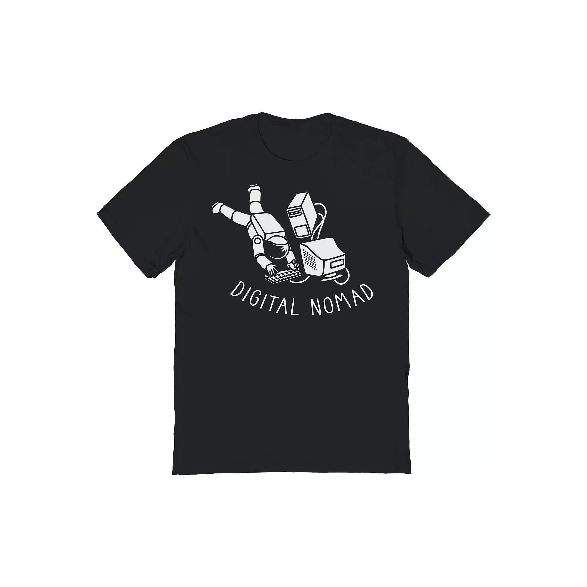 Men's COLAB89 by Threadless Digital Nomad Astronaut Graphic Tee, Size: Small, Black Product Image