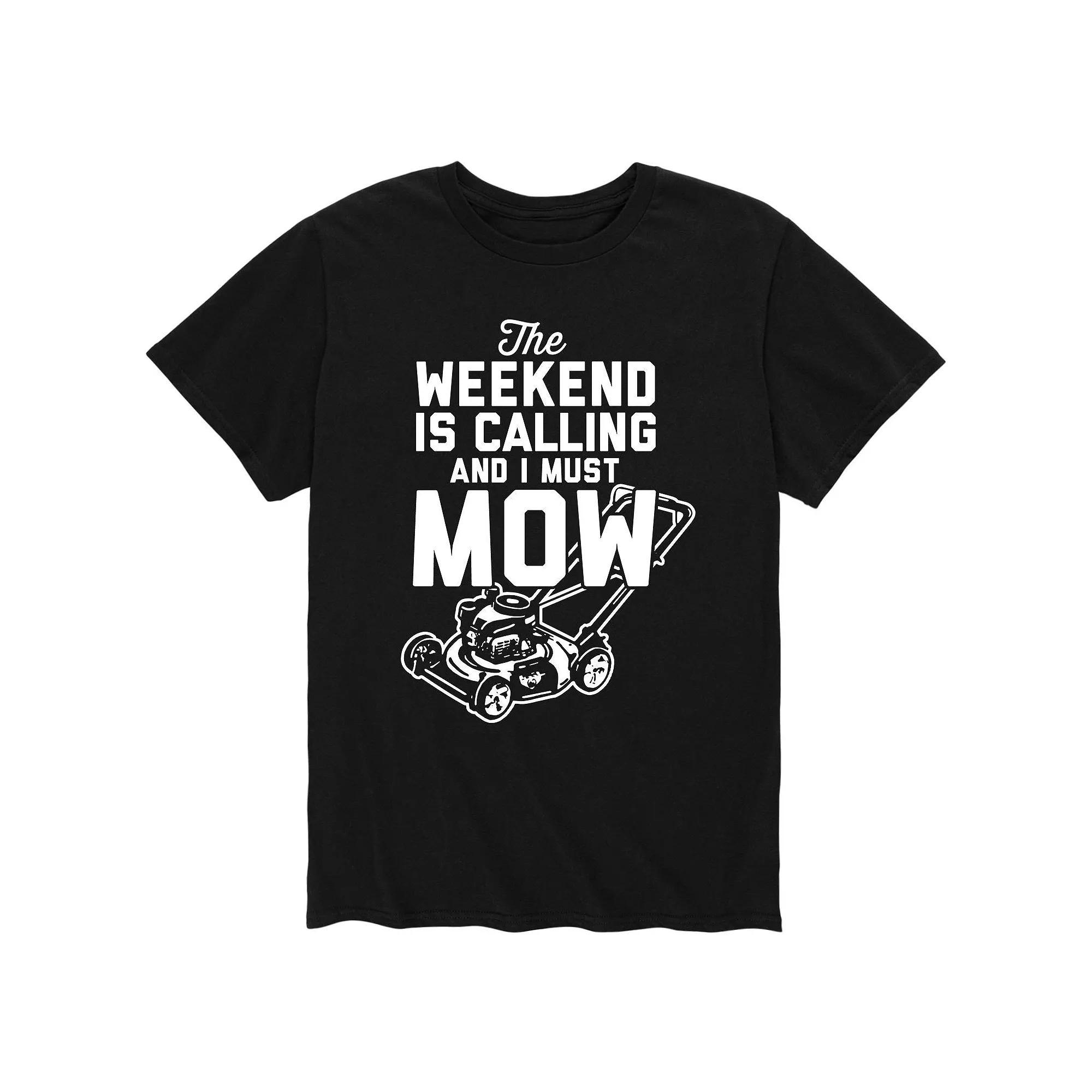 Men's Weekend Is Calling I Must Mow Tee,  Product Image