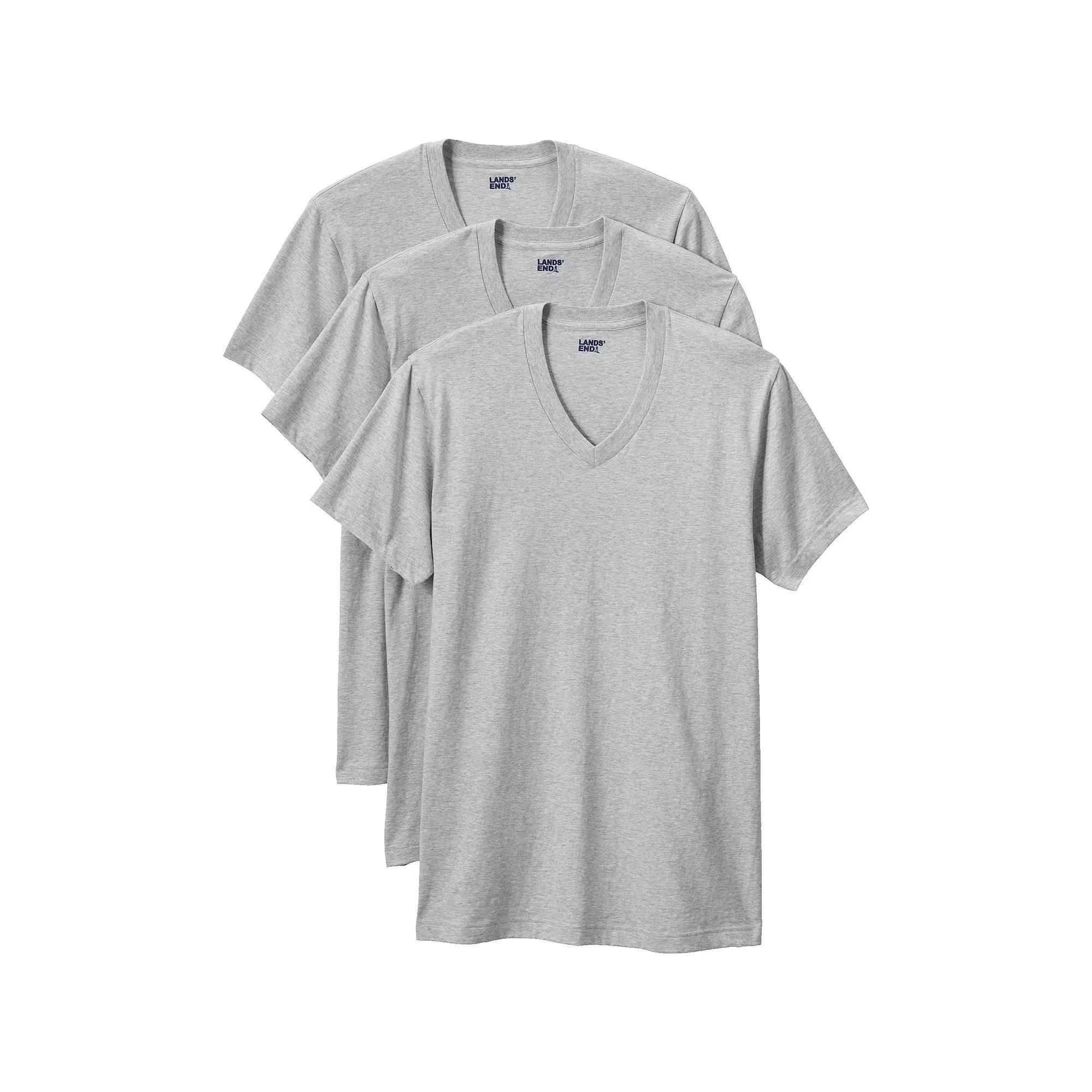 Big & Tall Lands' End V-Neck Undershirt 3 Pack, Men's,  Product Image