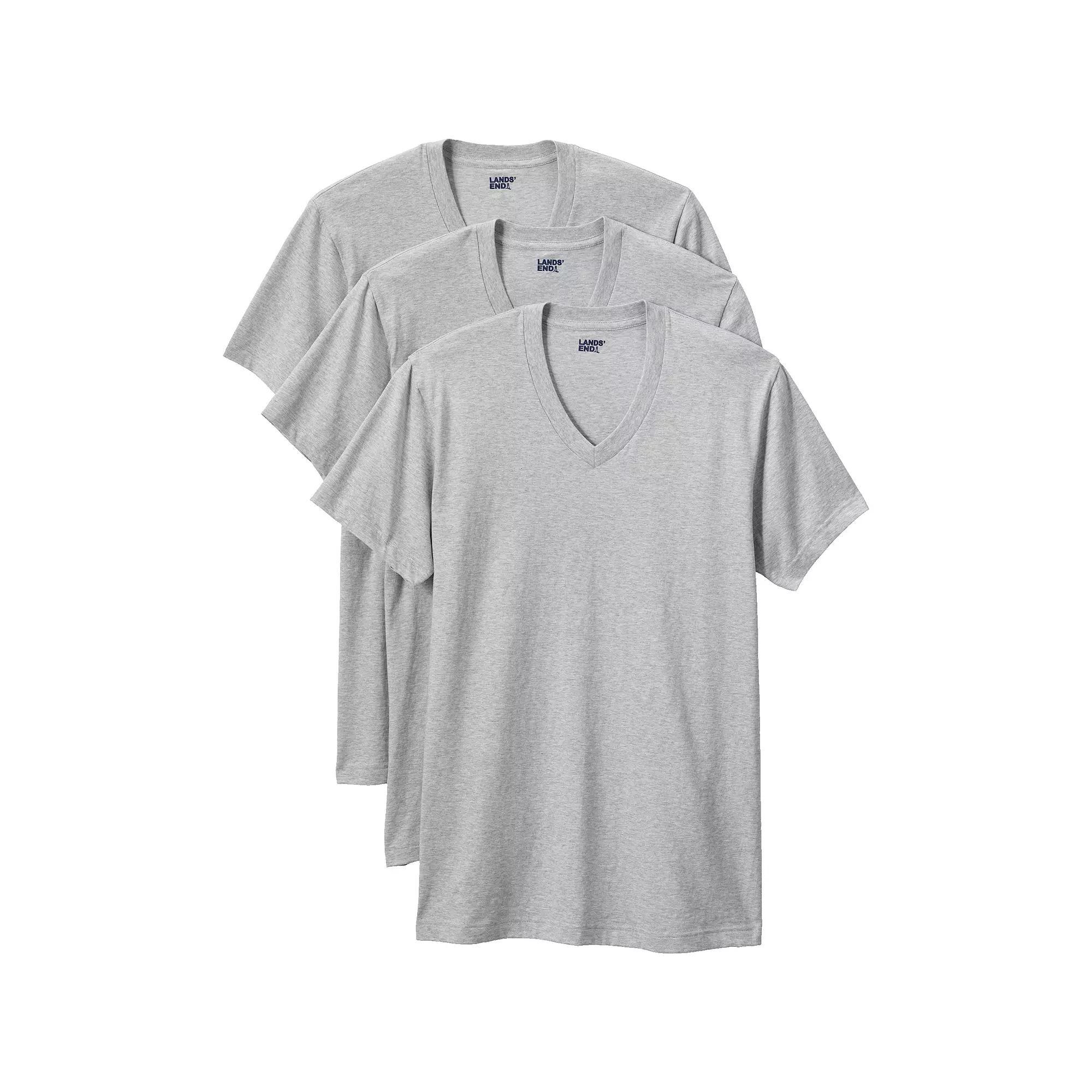Big & Tall Lands' End V-Neck Undershirt 3 Pack, Men's,  Product Image