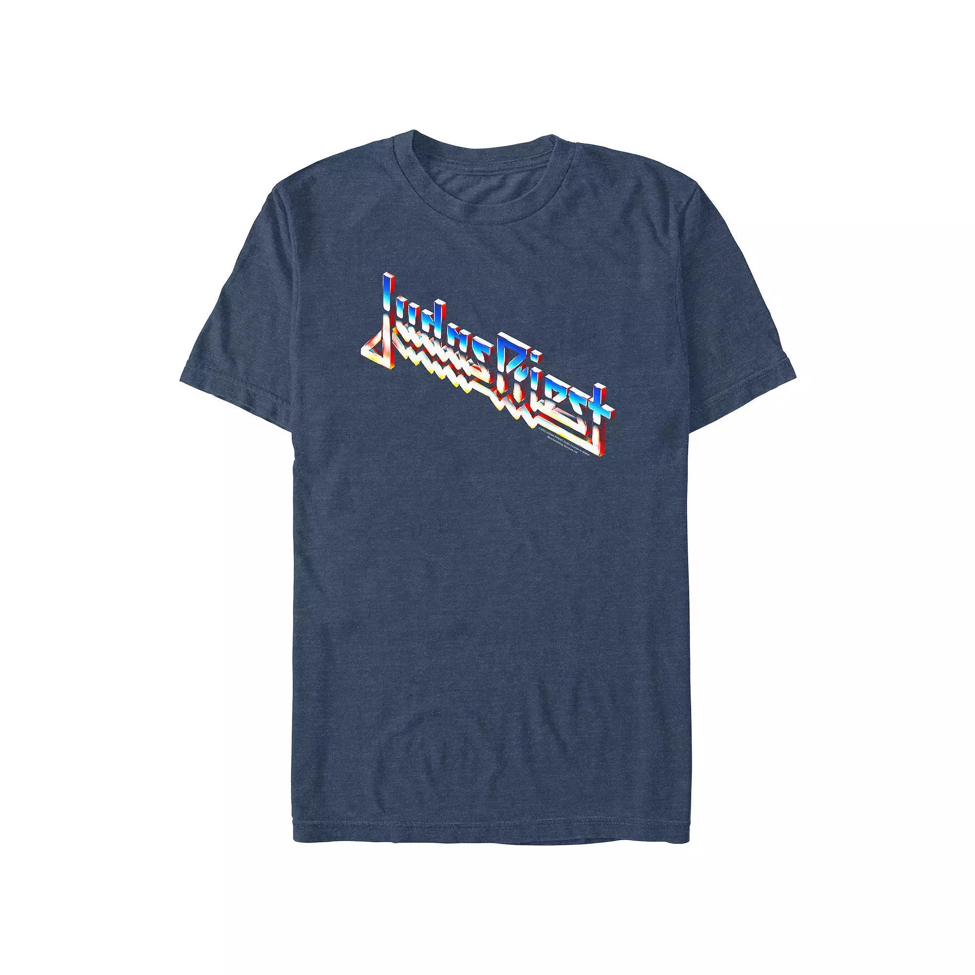 Men's Judas Priest Logo Graphic Tee, Size: Small, Navy Grey Product Image
