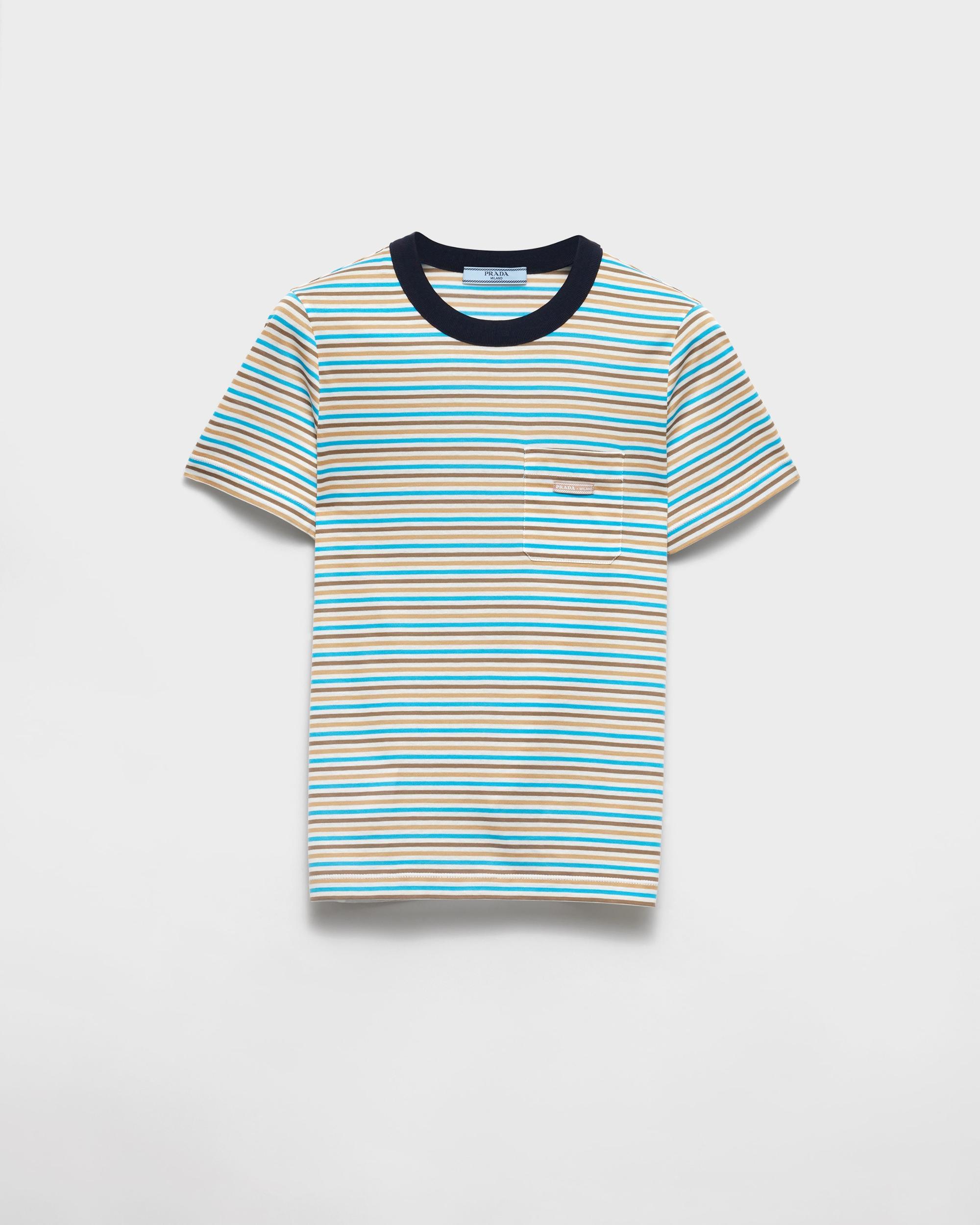 Striped lisle cotton T-shirt Product Image