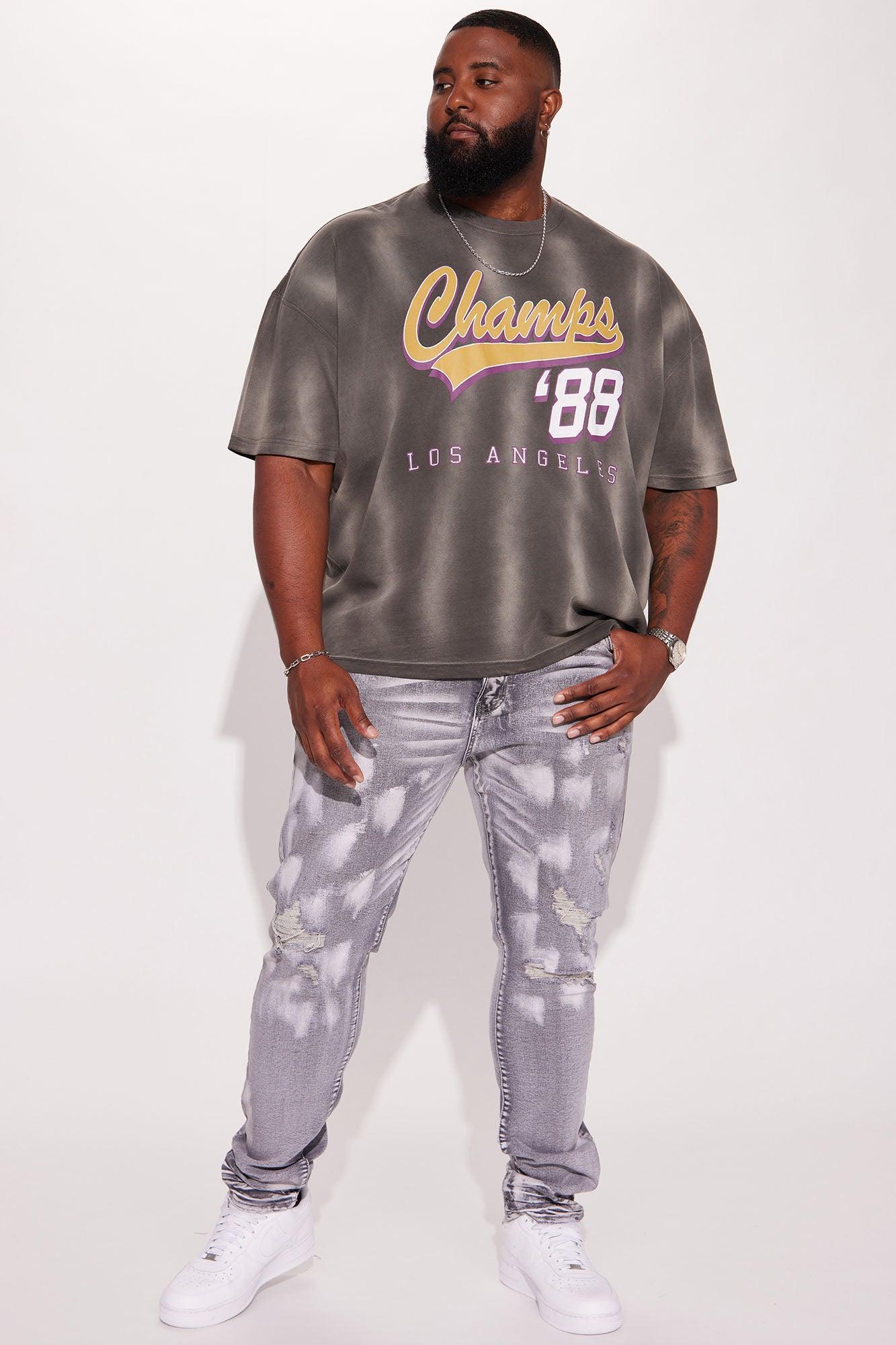 Eighty Eight Champs Oversized Short Sleeve Tee - Grey Product Image
