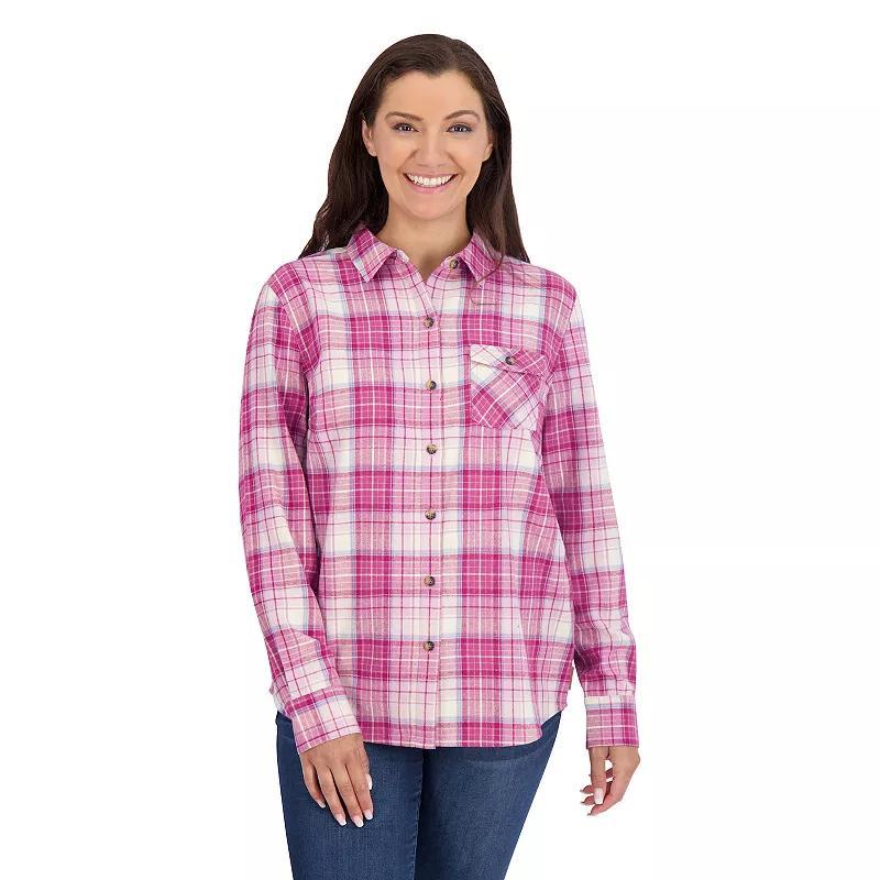 Womens ZeroXposur Lisbon Flannel Shirt Brown Plaid Product Image