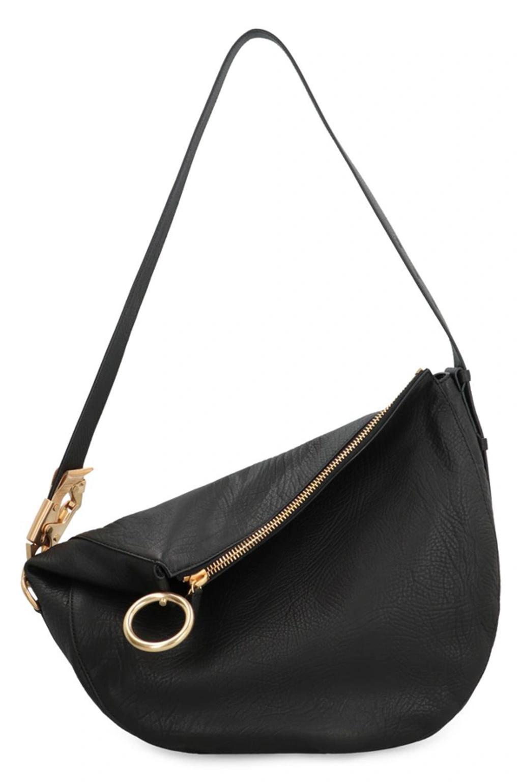 BURBERRY Woman Black Leather Knight Medium Shoulder Bag Product Image