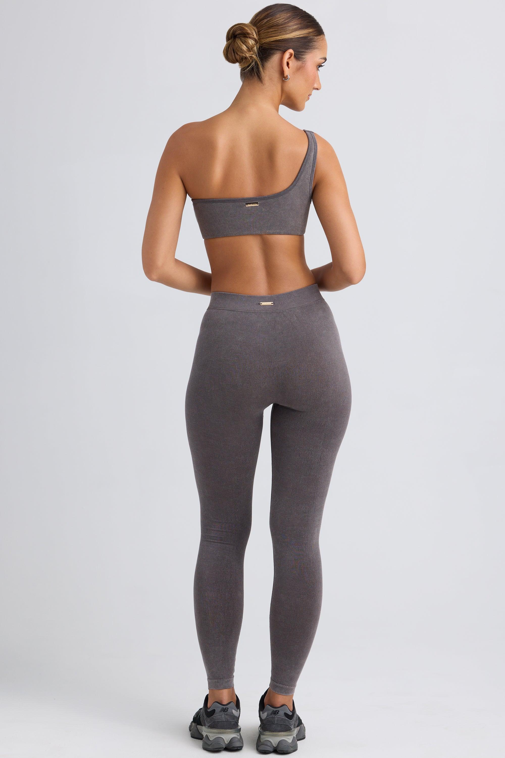 Seamless Rib Leggings in Washed Charcoal Product Image