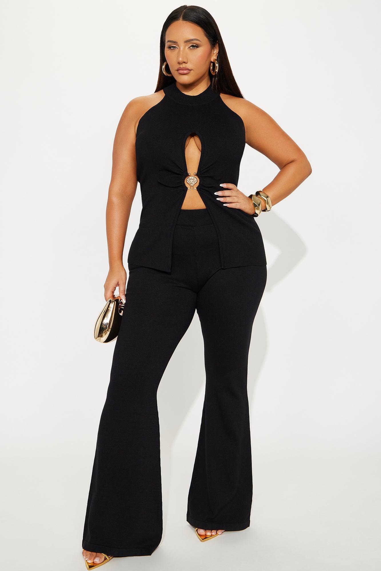 Paradise Nights Sweater Pant Set - Black Female Product Image
