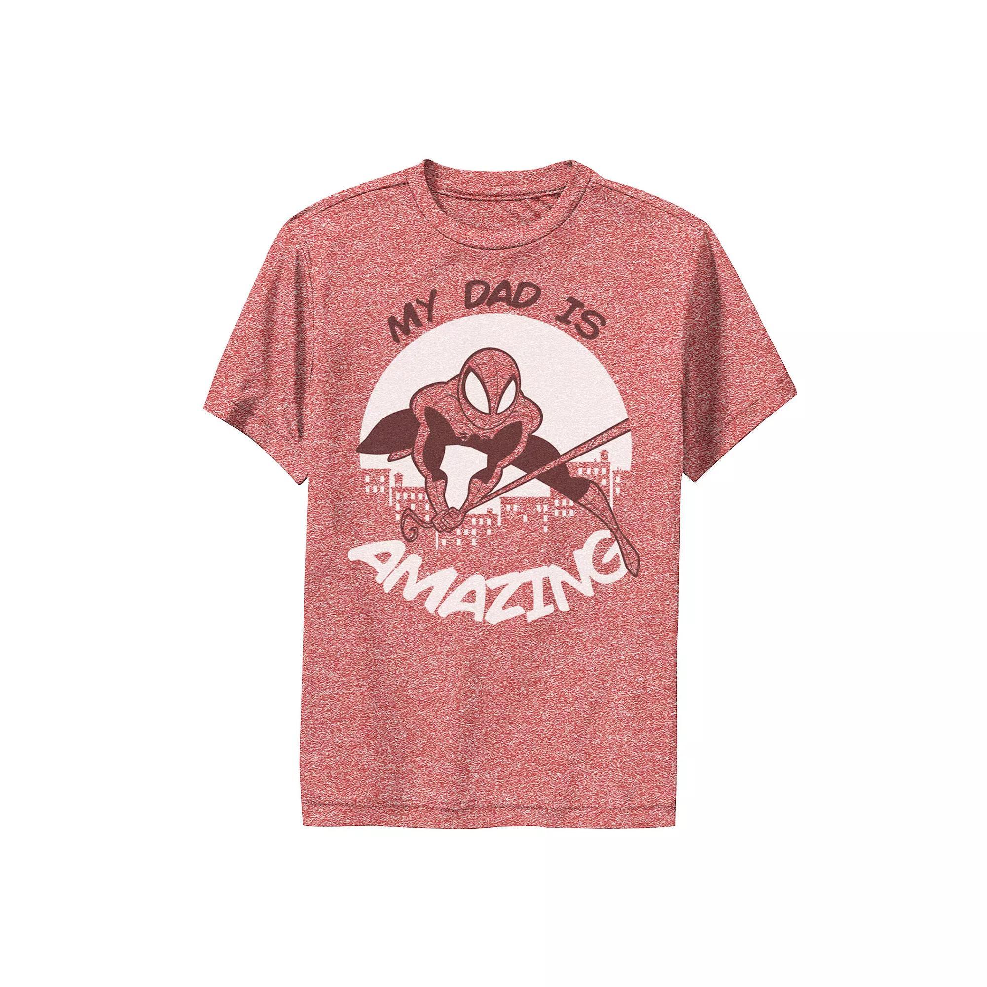 Boys 6-20 Marvel Father's Day My Dad Is Amazing Spider-Man Action Pose Performance Graphic Tee, Boy's,  Product Image