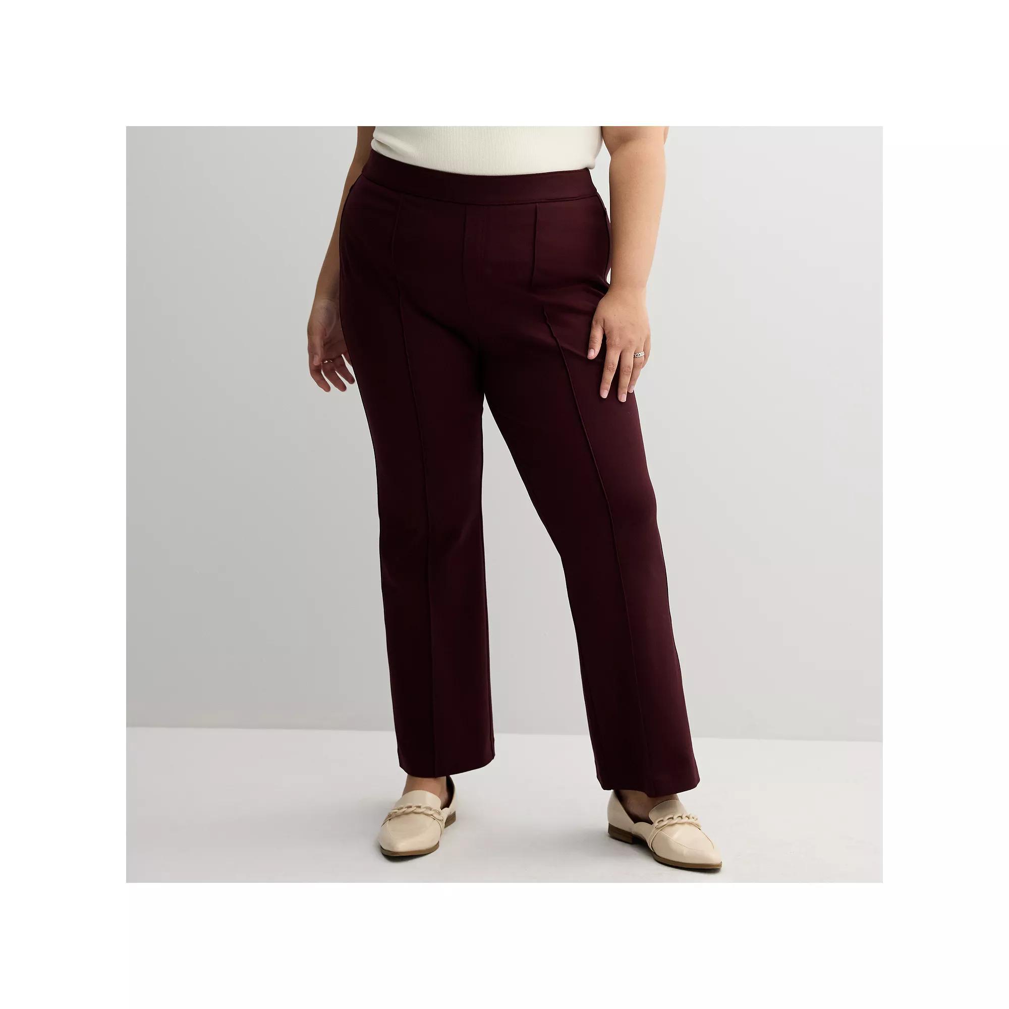 Plus Size Nine West Ponte Pintuck Bootcut Pants, Women's, Size: 4XL, Proteus Purple Product Image