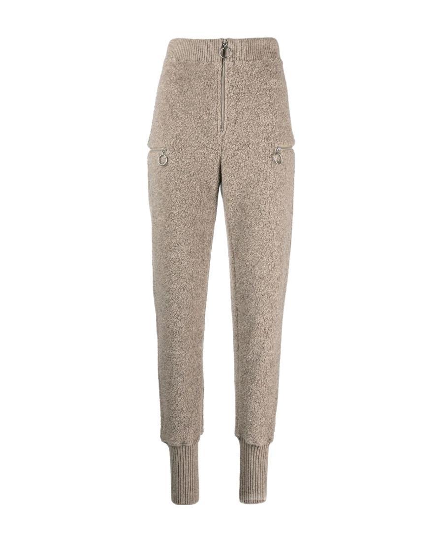 JIL SANDER Knitted Zip-front Track Pants In Nude Product Image