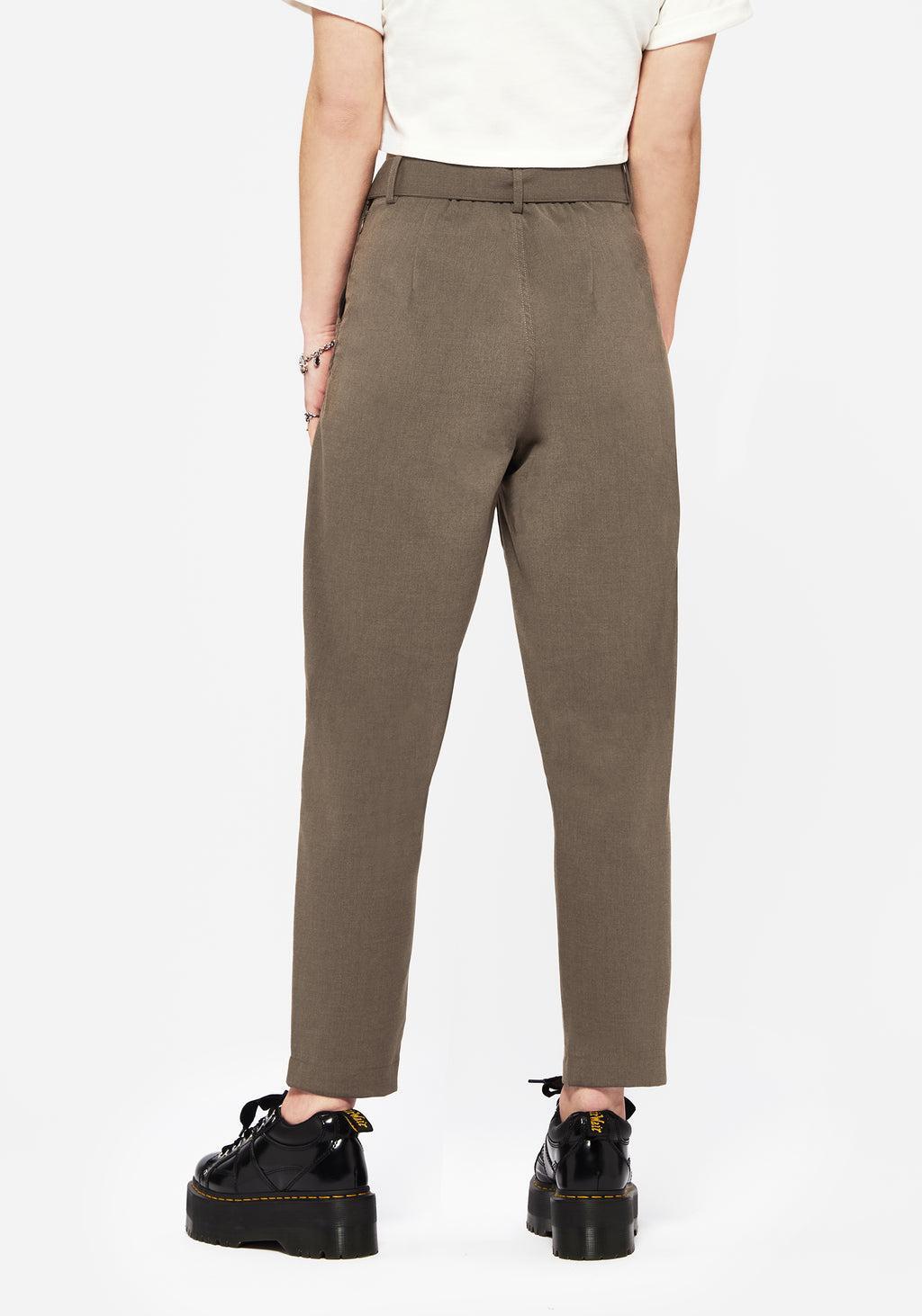 Hester Embroidered Tapered Trousers - Brown Product Image