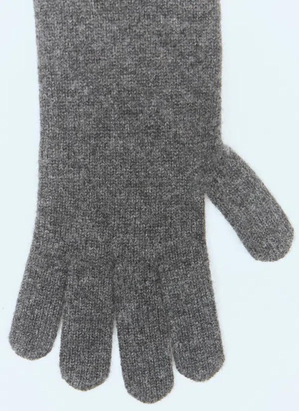 MAX MARA Long Cashmere Gloves In Gray Product Image