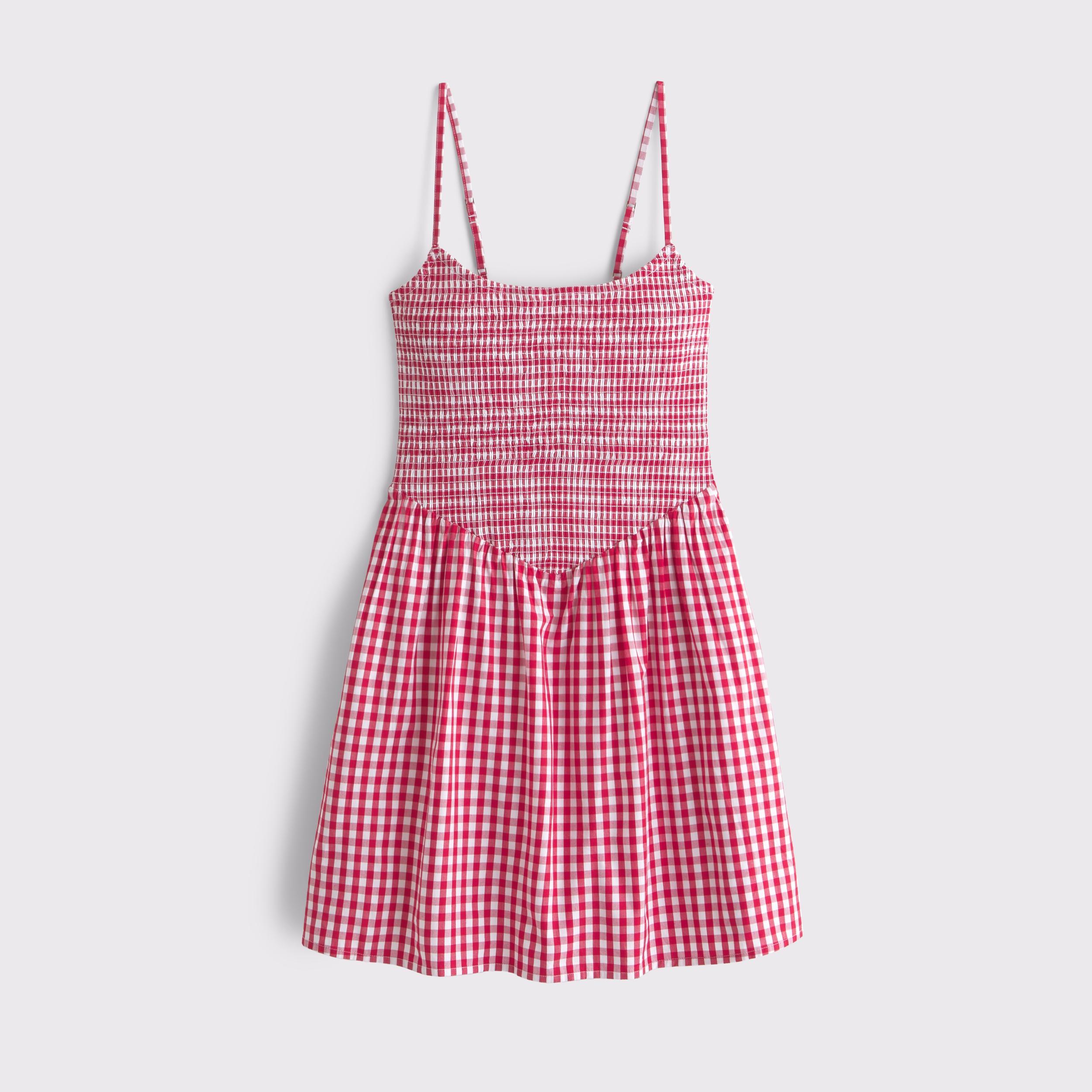 Dipped-Waist Smocked Mini Dress Product Image
