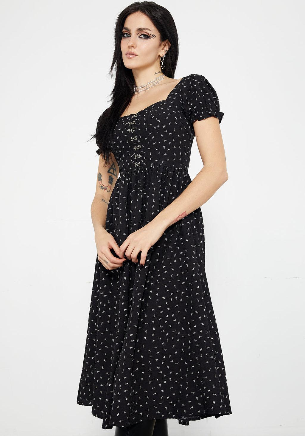 Mortem Floral Print Midi Dress Product Image