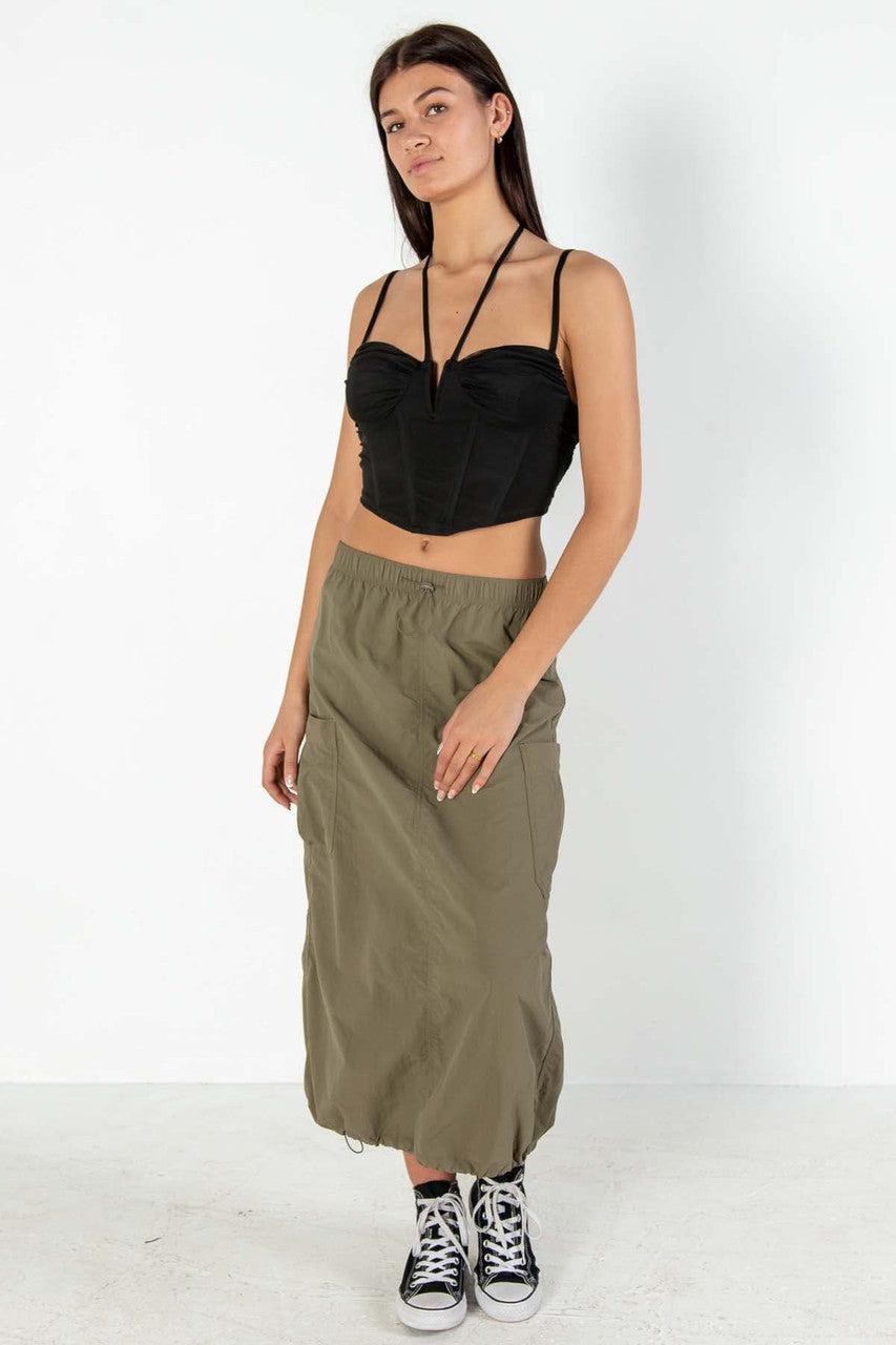 Black Mesh Bustier Halter Top Product Image