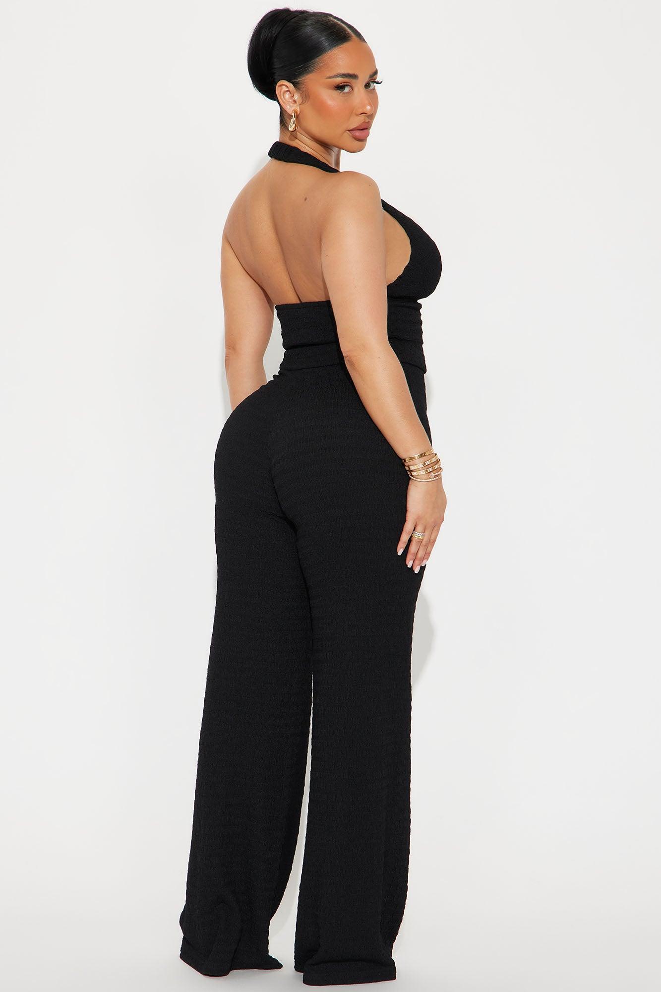 Lulu Halter Top Pant Set - Black Product Image