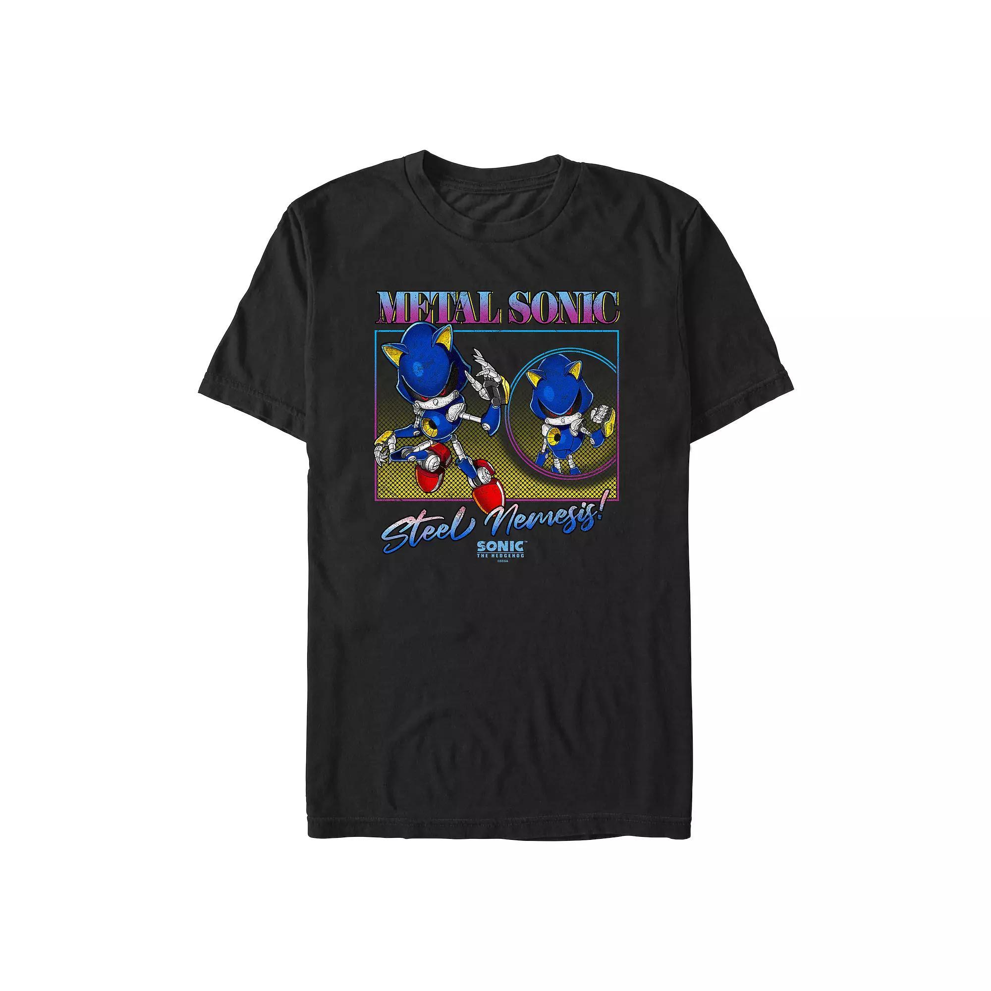 Men's Sonic the Hedgehog Metal Sonic Steel Nemesis Poster Graphic Tee,  Product Image