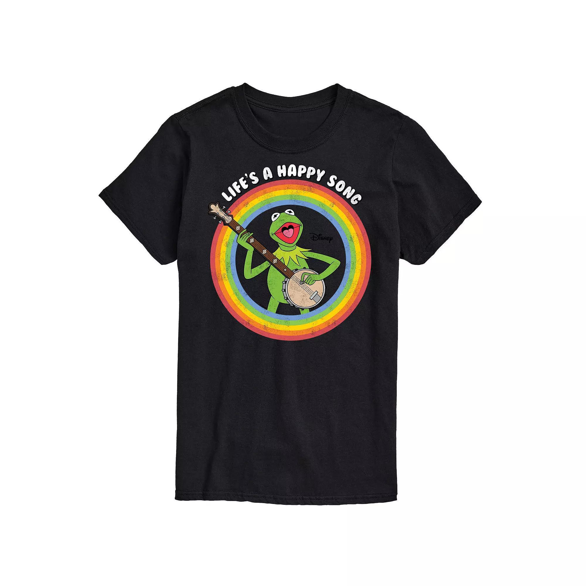 Disney's Men's The Muppets Lifes A Happy Song Tee, Size: 4XB, Black Product Image