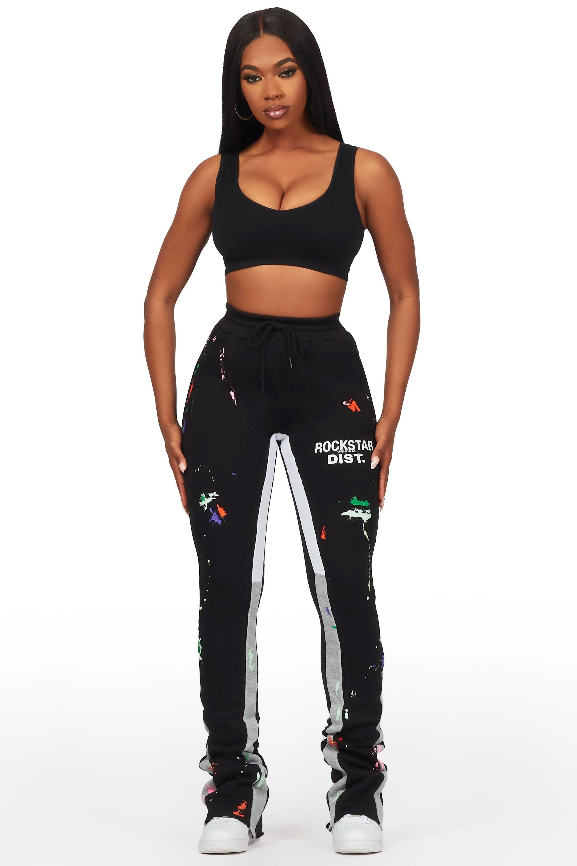 Karenthia Black Stacked Track Pant Female Product Image