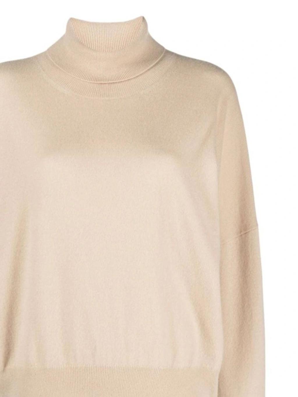 Roll Neck Cashmere Jumper In Cashew Product Image