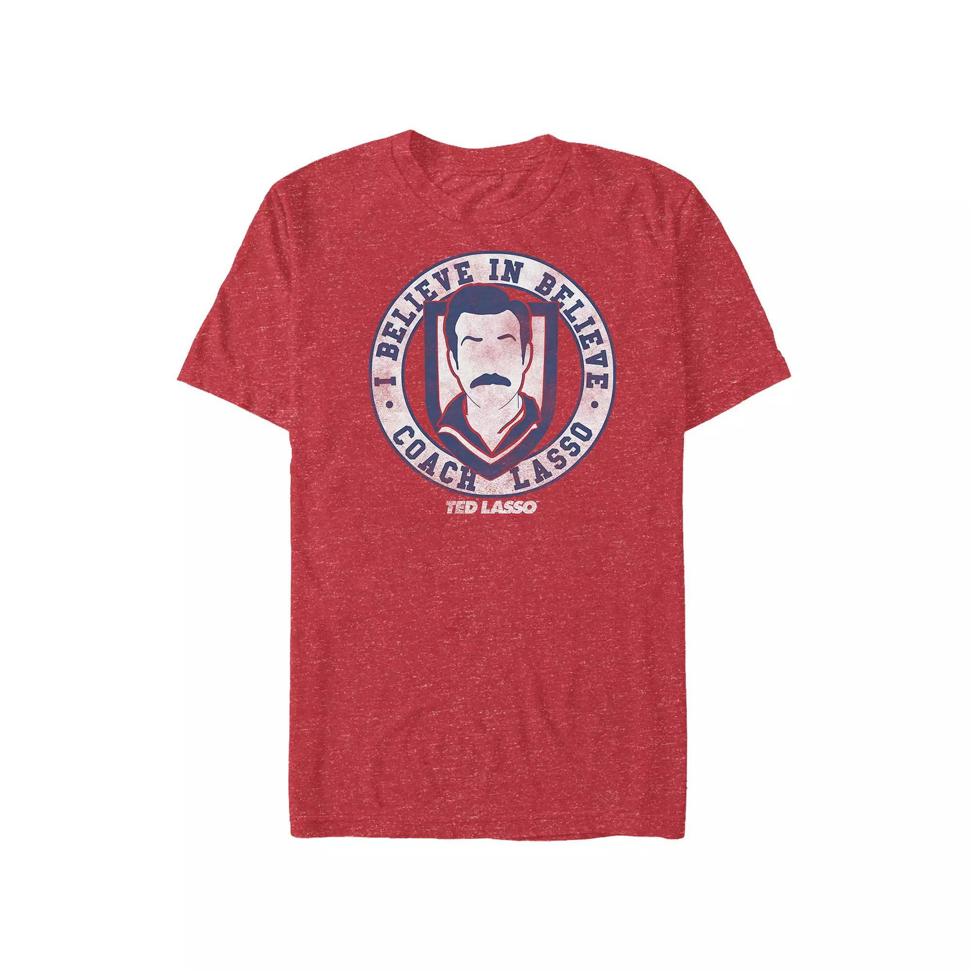 Big & Tall Ted Lasso I Believe In Believe Graphic Tee, Men's, Size: 5XL, Red Grey Product Image