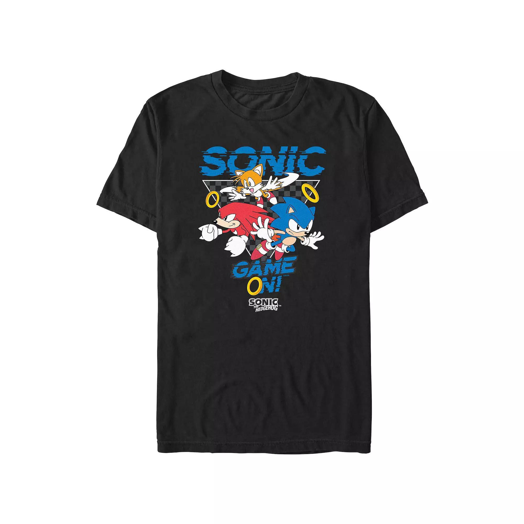 Men's Sonic The Hedgehog Game On Graphic Tee, Size: 3XB, Black Product Image