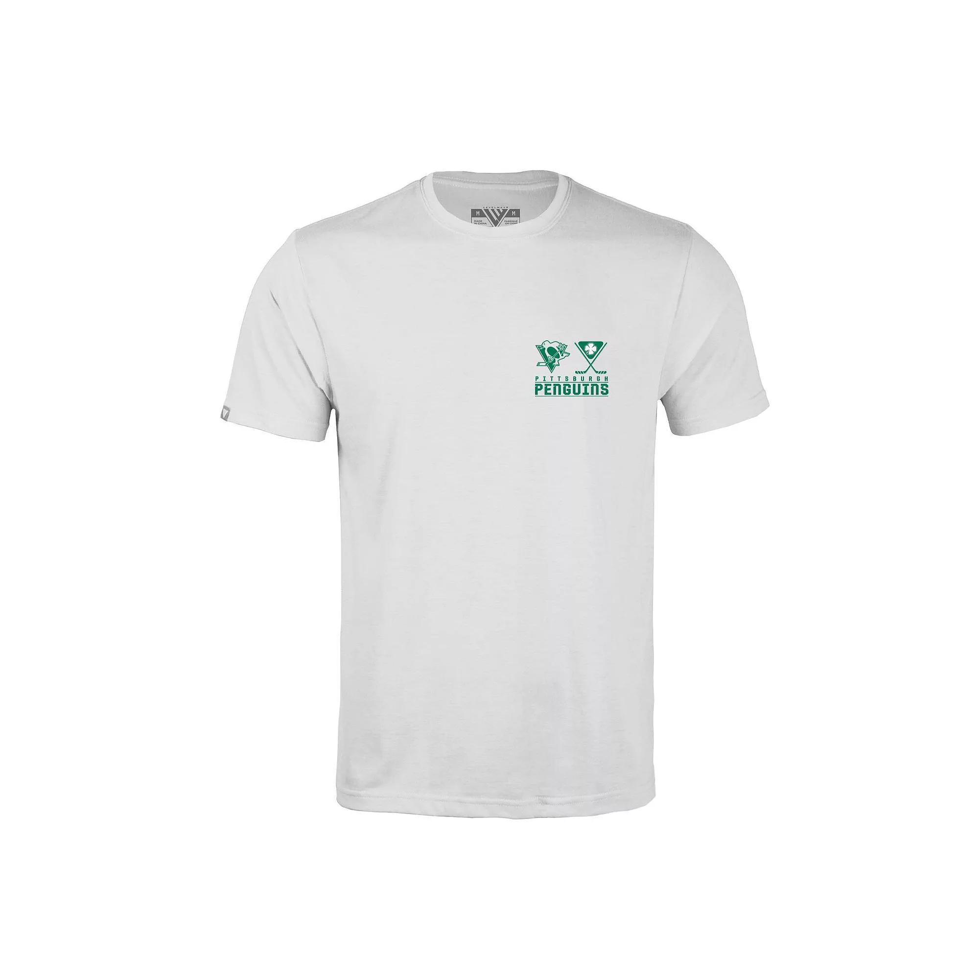 Men's Levelwear White Pittsburgh Penguins St. Patrick's Day Richmond T-Shirt,  Product Image