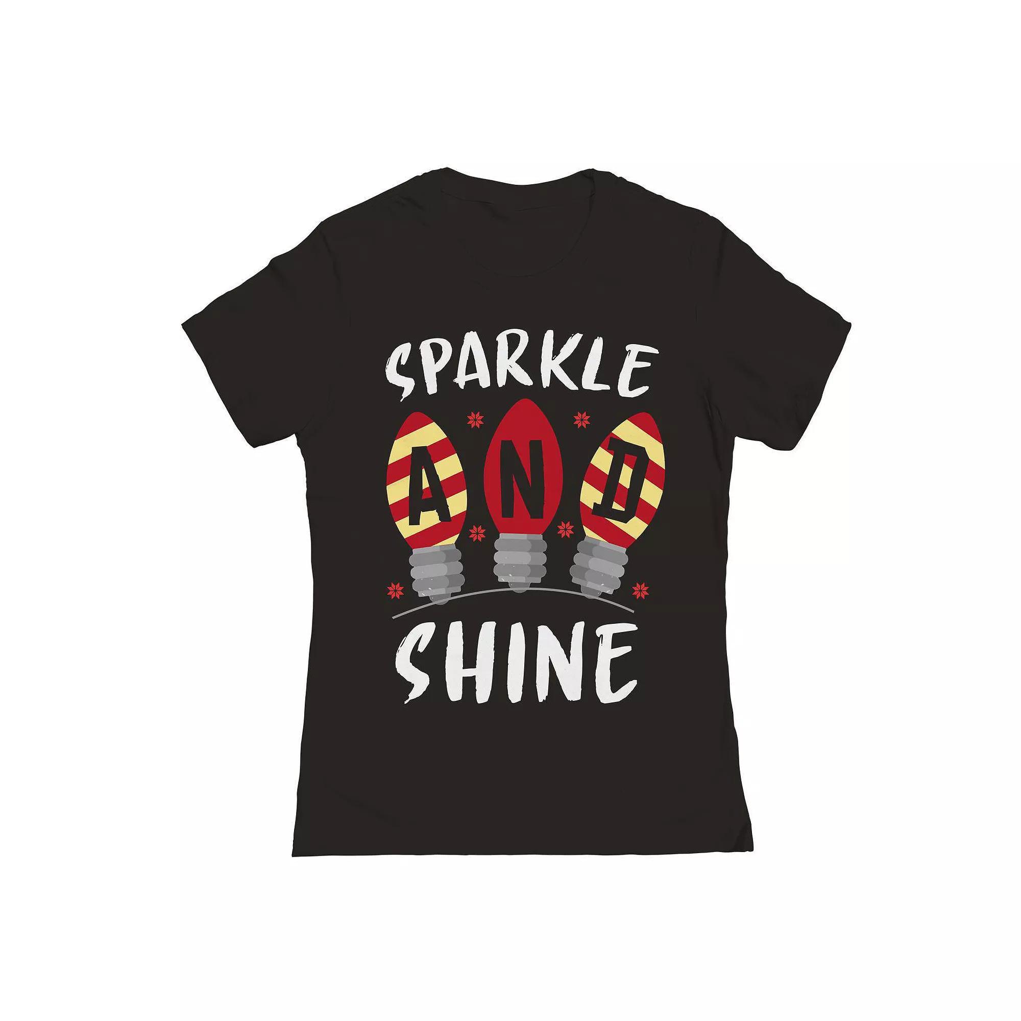Junior's Christmas Sparkle Shine Graphic Tee, Women's,  Product Image