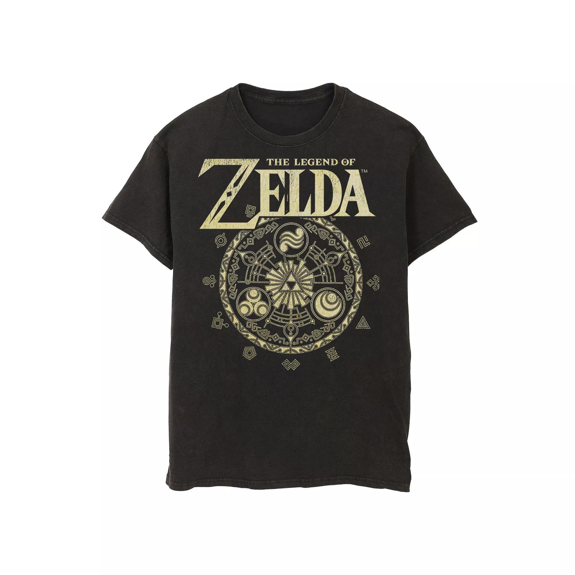 Men's Nintendo The Legend Of Zelda Circle Emblem Logo Tee, Size: Small, Black Product Image