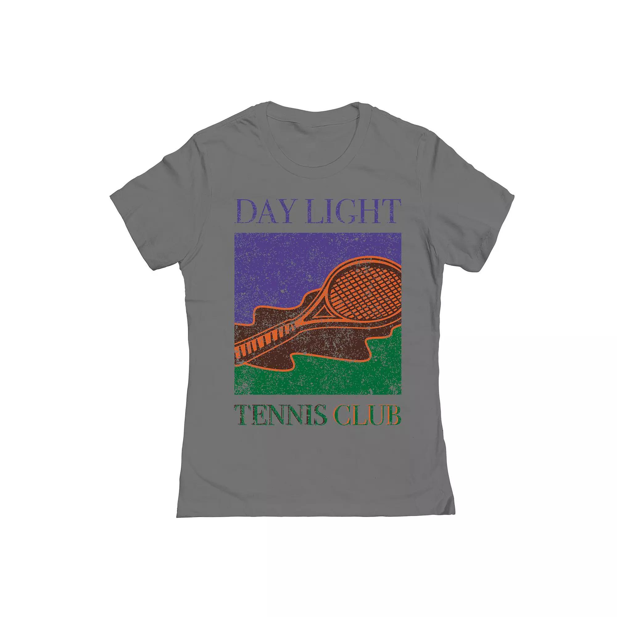 Junior's Daylight Tennis Club 1 Womens Graphic Tee, Girl's, Size: Medium, Grey Product Image