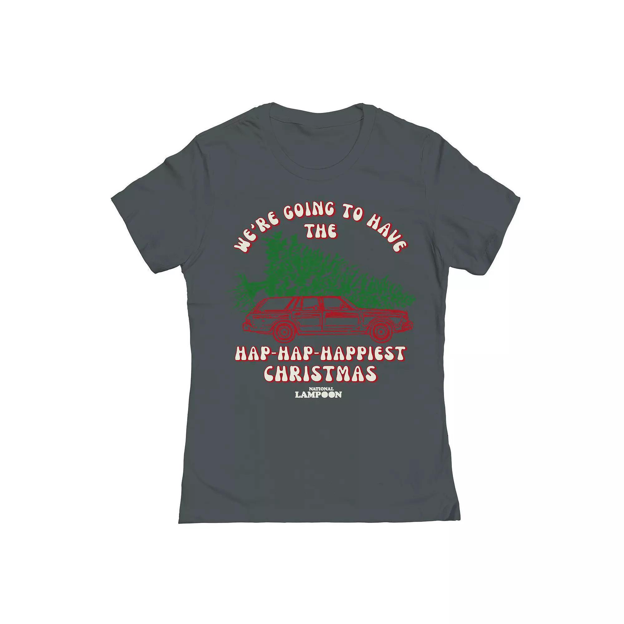 Junior's Merry Christmas Texture Graphic Tee, Women's,  Product Image