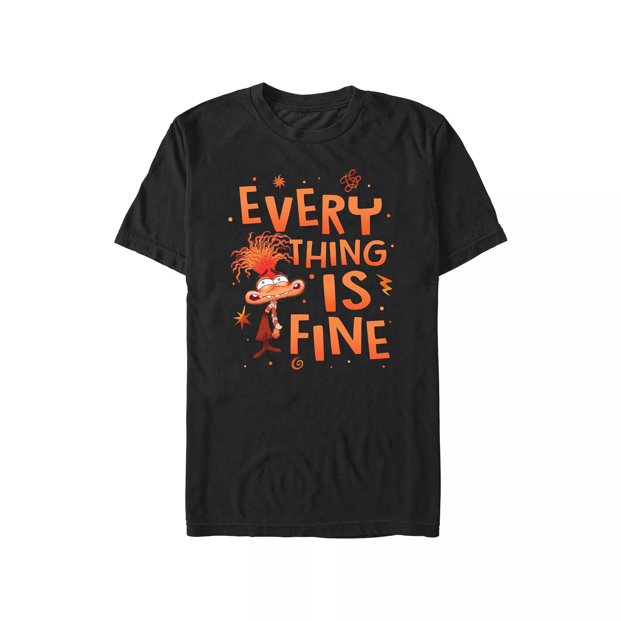 Disney's Inside Out 2 Anxiety Everything is Fine Men's Graphic Tee, Size: Small, Black Product Image