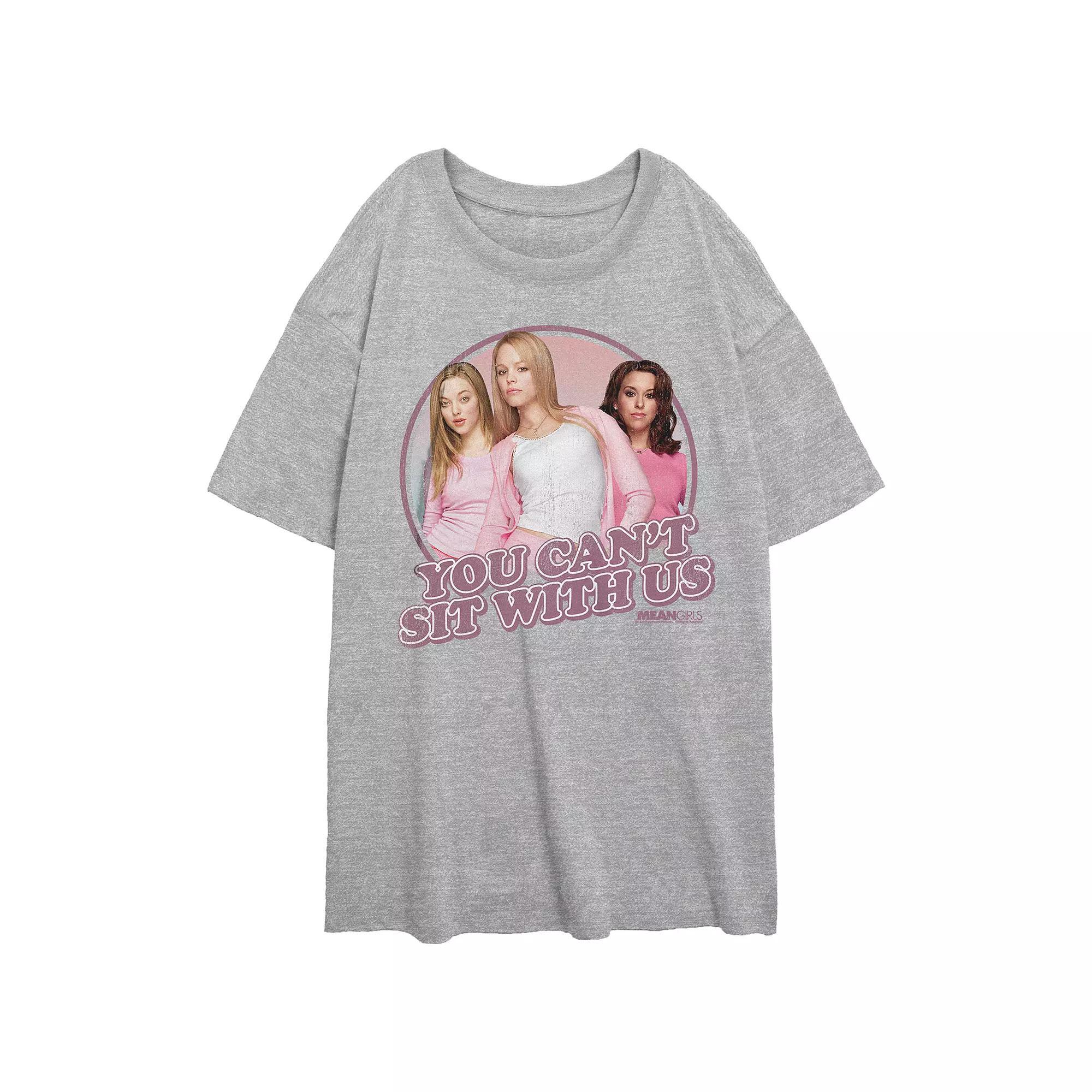 Juniors' Mean Girls Plastics You Can't Sit With Us Oversized Graphic Tee, Girl's, Size: Small, Athletic Grey Product Image