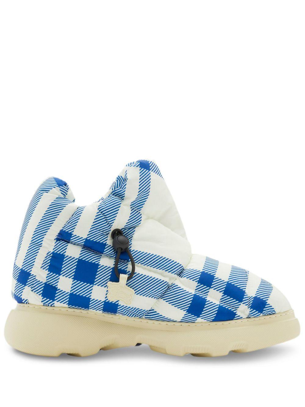 BURBERRY Checked Drawstring Padded Boots In Knight Check Product Image