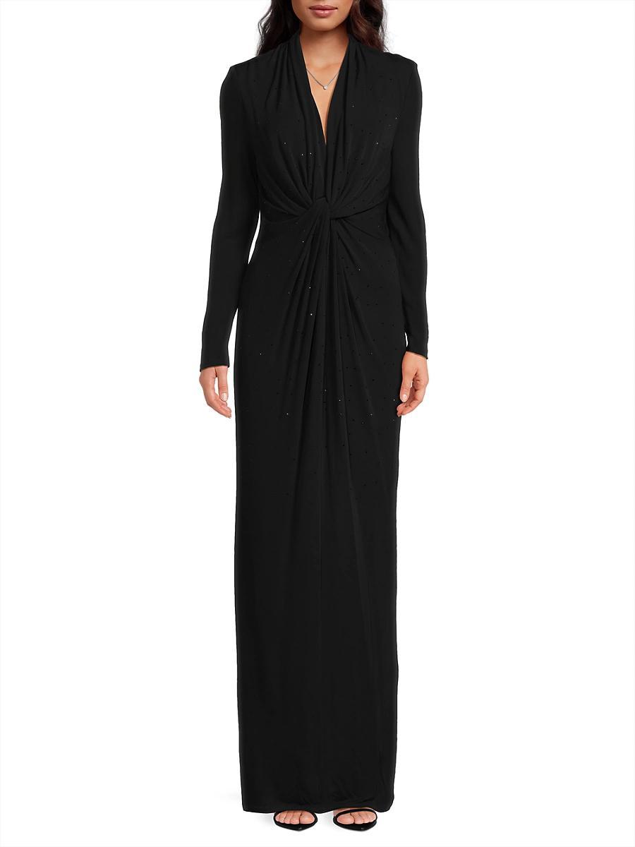 Womens Gaya Twist-Front Long-Sleeve Maxi Dress Product Image