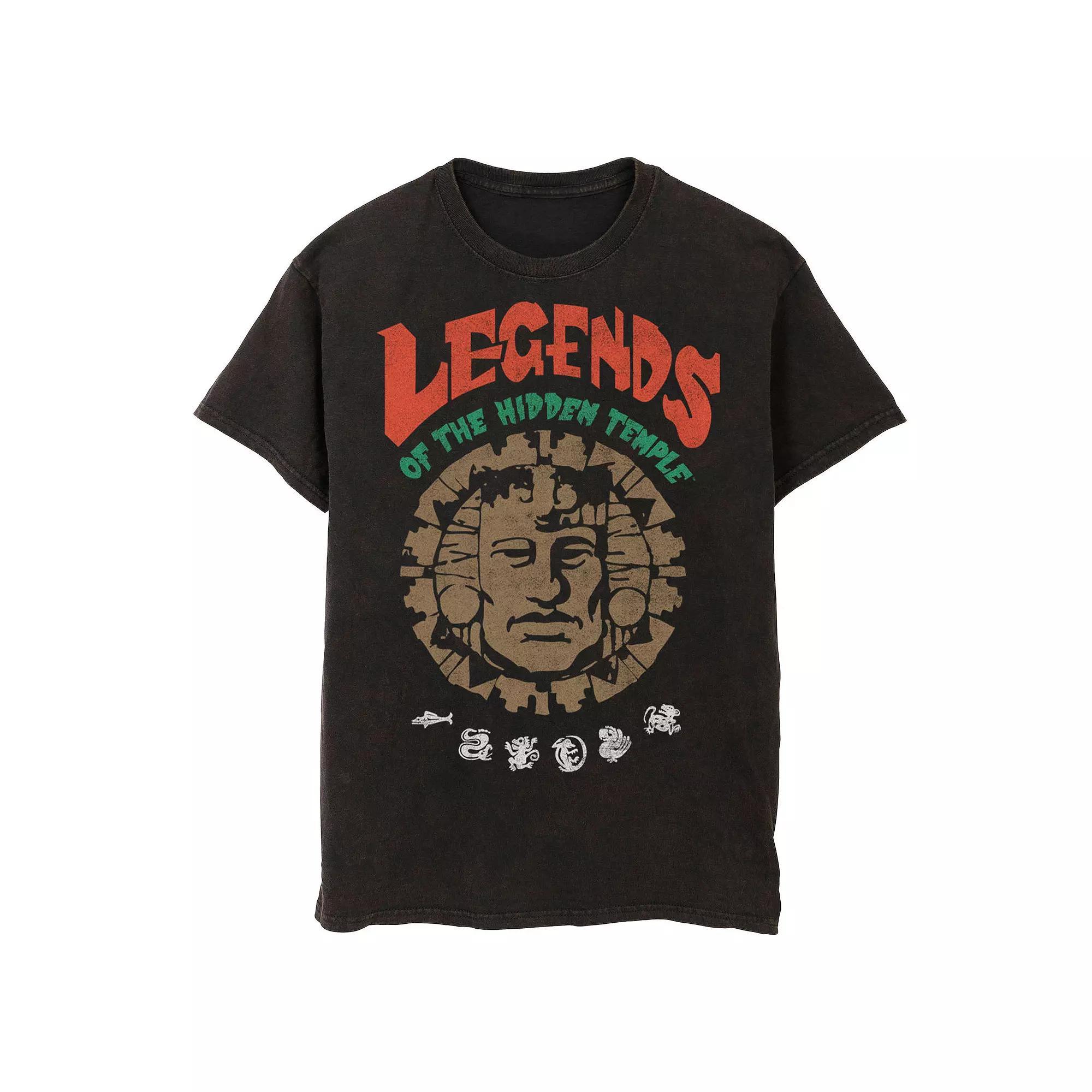 Men's Nickelodeon Legends Of The Hidden Temple Vintage Mineral Wash Graphic Tee, Size: Medium, Black Product Image