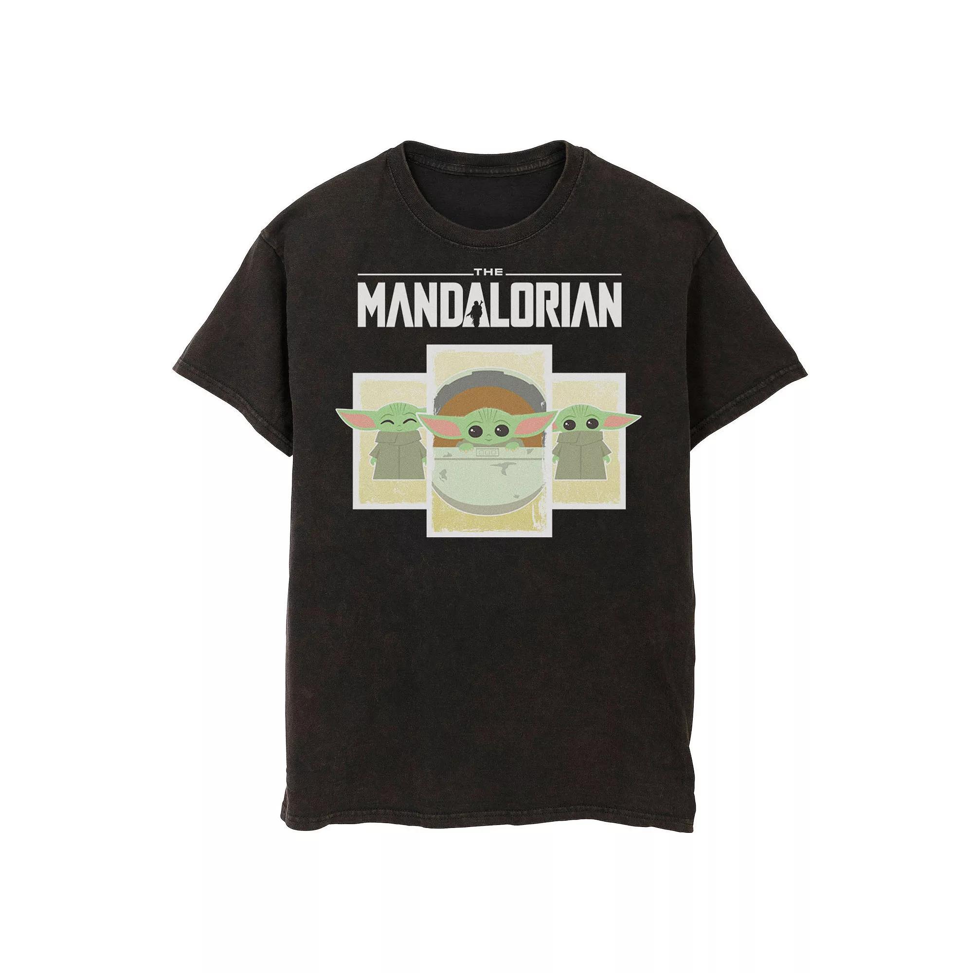 Men's Star Wars The Mandalorian The Child Cartoon Panels Tee, Size: 3XL, Black Product Image