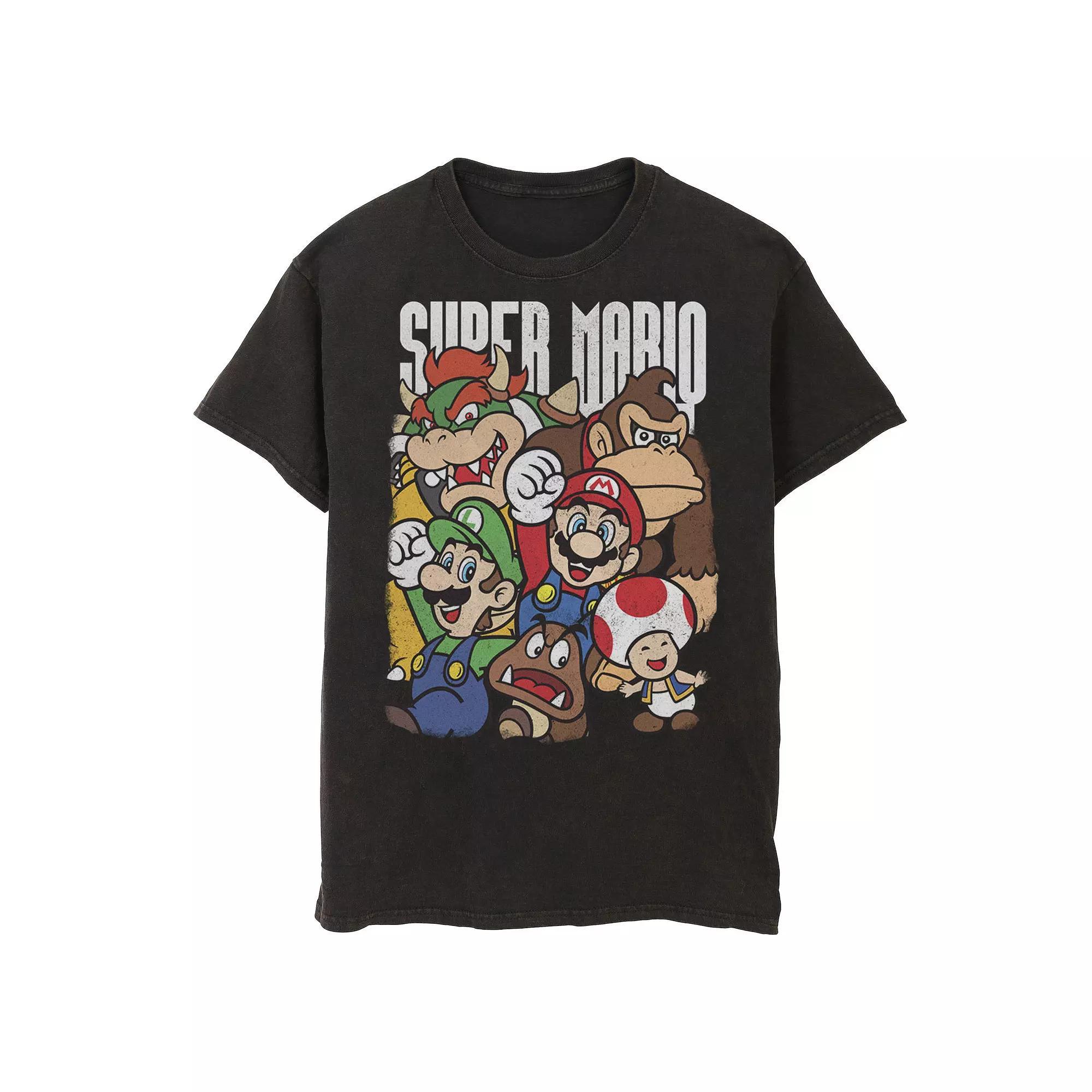 Men's Nintendo Super Mario Character Compilation Tee, Size: XL, Black Product Image