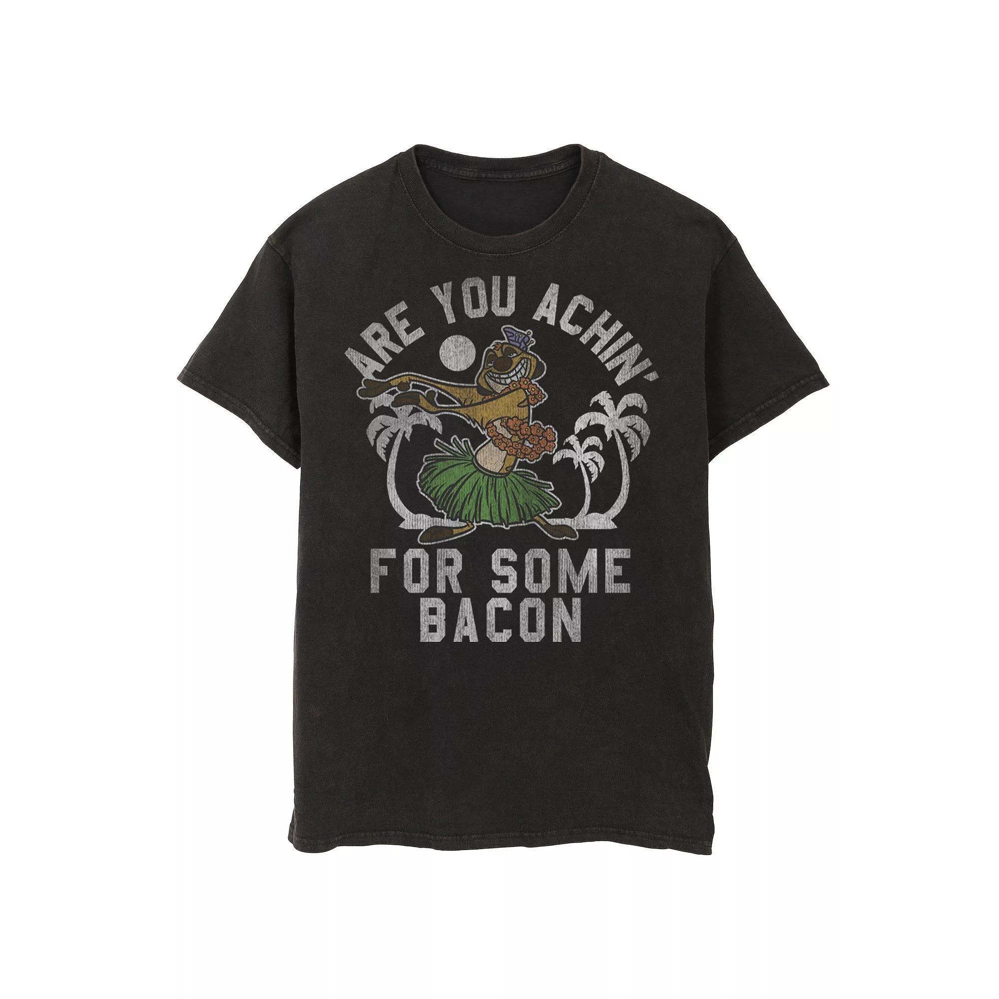 Men's Disney's The Lion King Timon Achin' for Bacon Tee, Size: Medium, Black Product Image