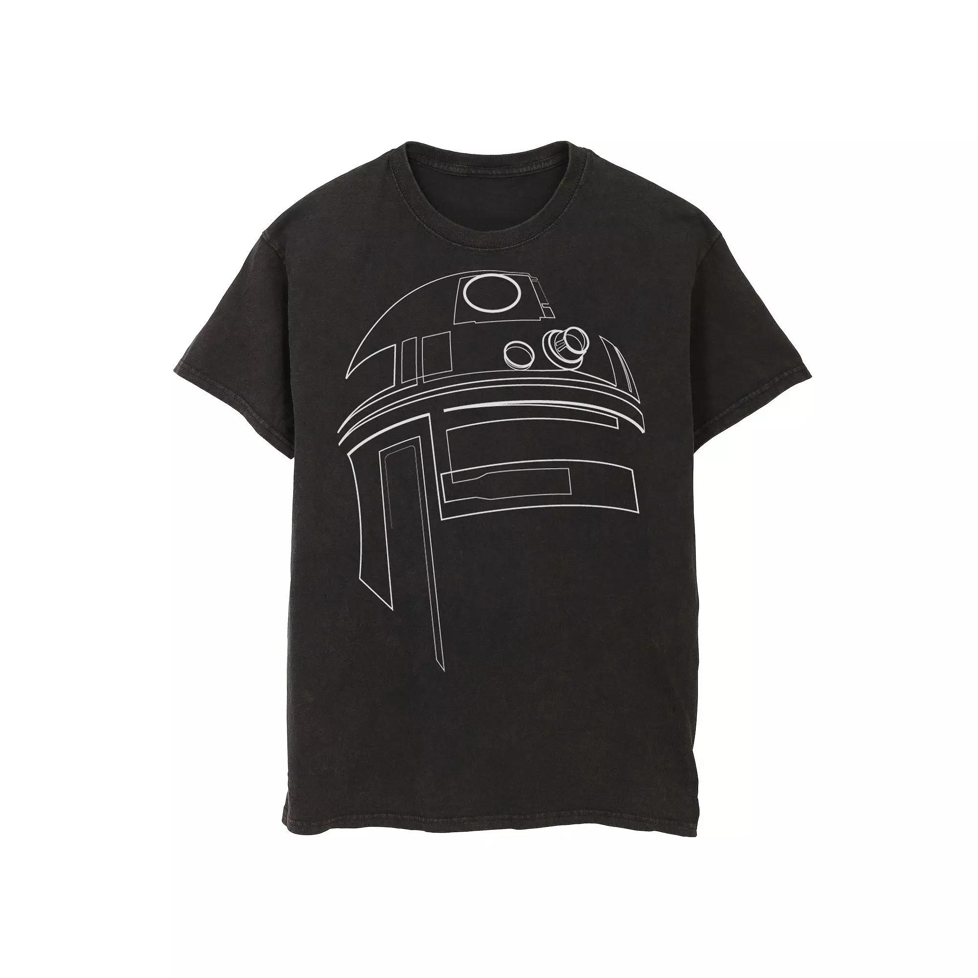 Men's Star Wars R2-D2 Outline Tee, Size: Small, Black Product Image