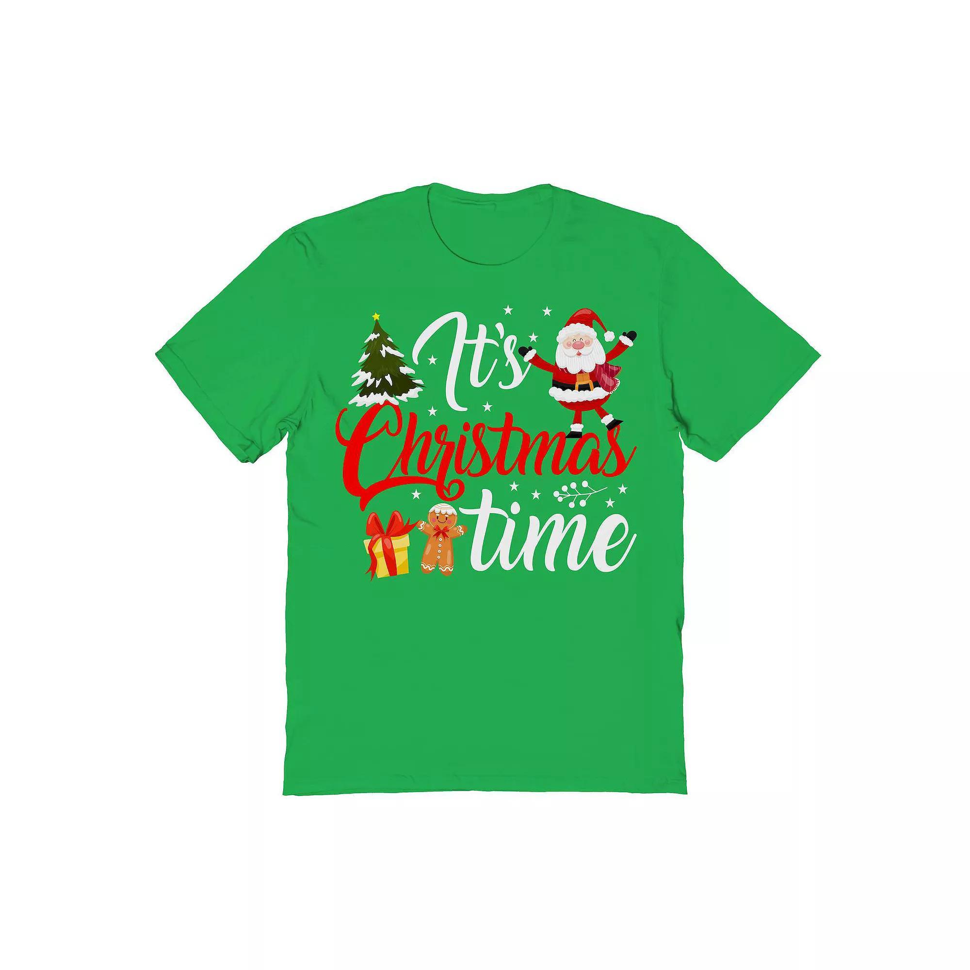 Men's Santa Tree Time Christmas Graphic Tee,  Product Image