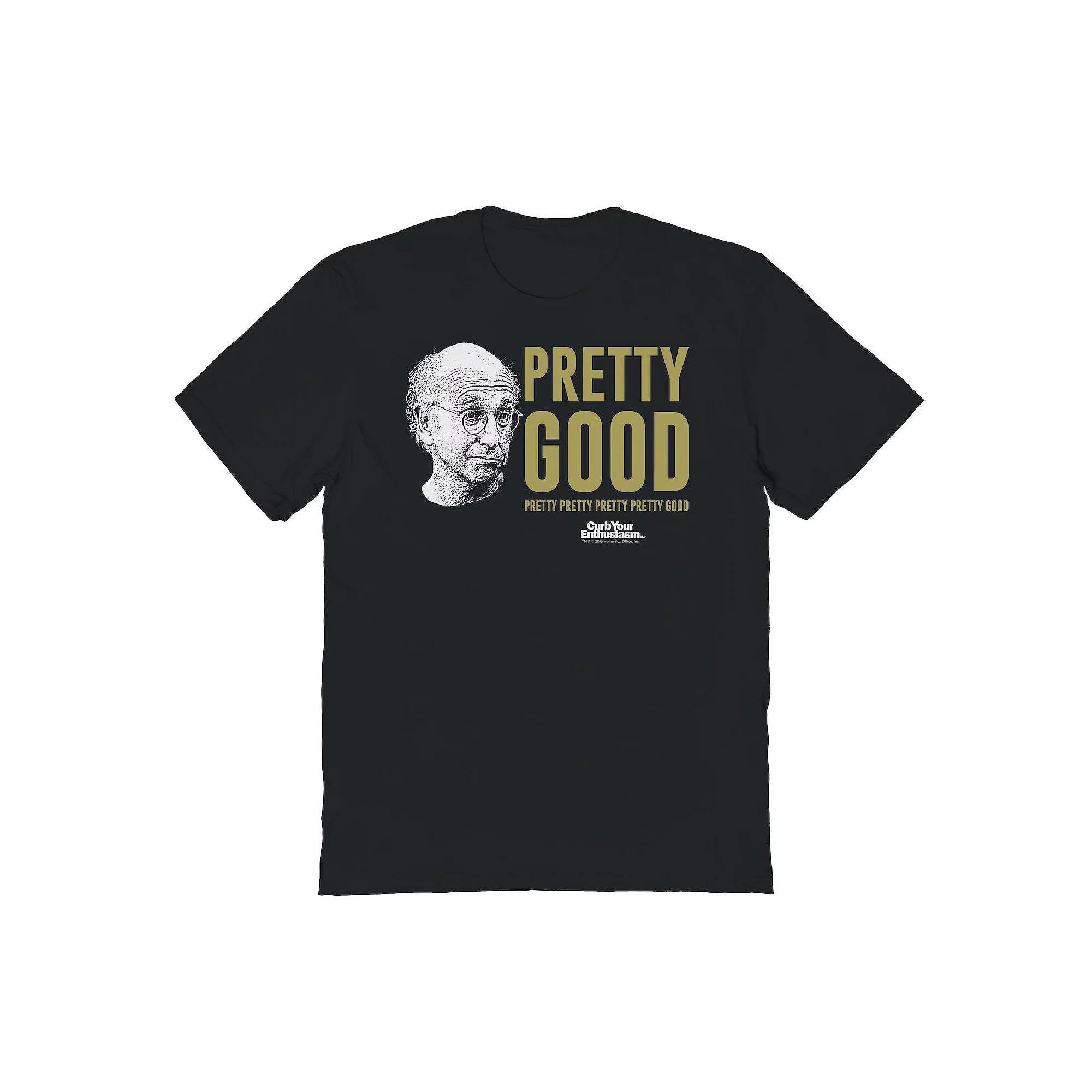Men's Pretty Good Larry Face Curb Your Enthusiasm Graphic Tee, Size: Large, Black Product Image