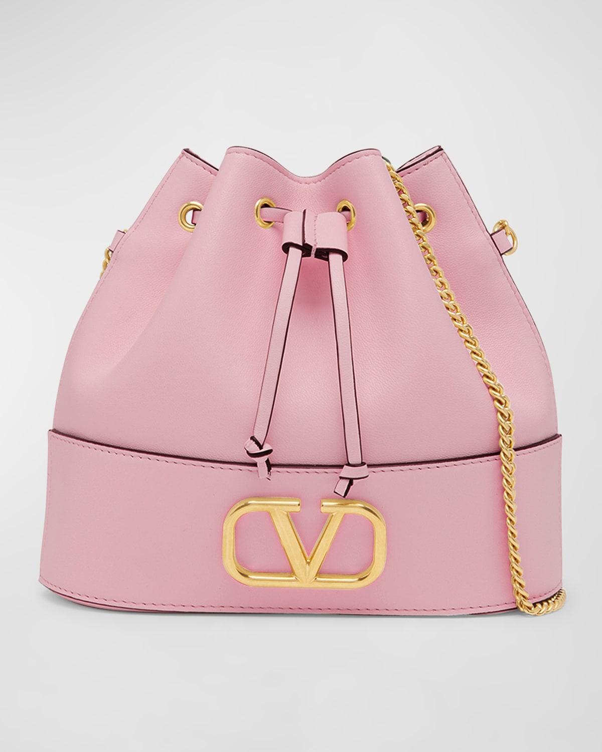 Womens Mini Bucket Bag in Nappa with Vlogo Signature Chain Product Image