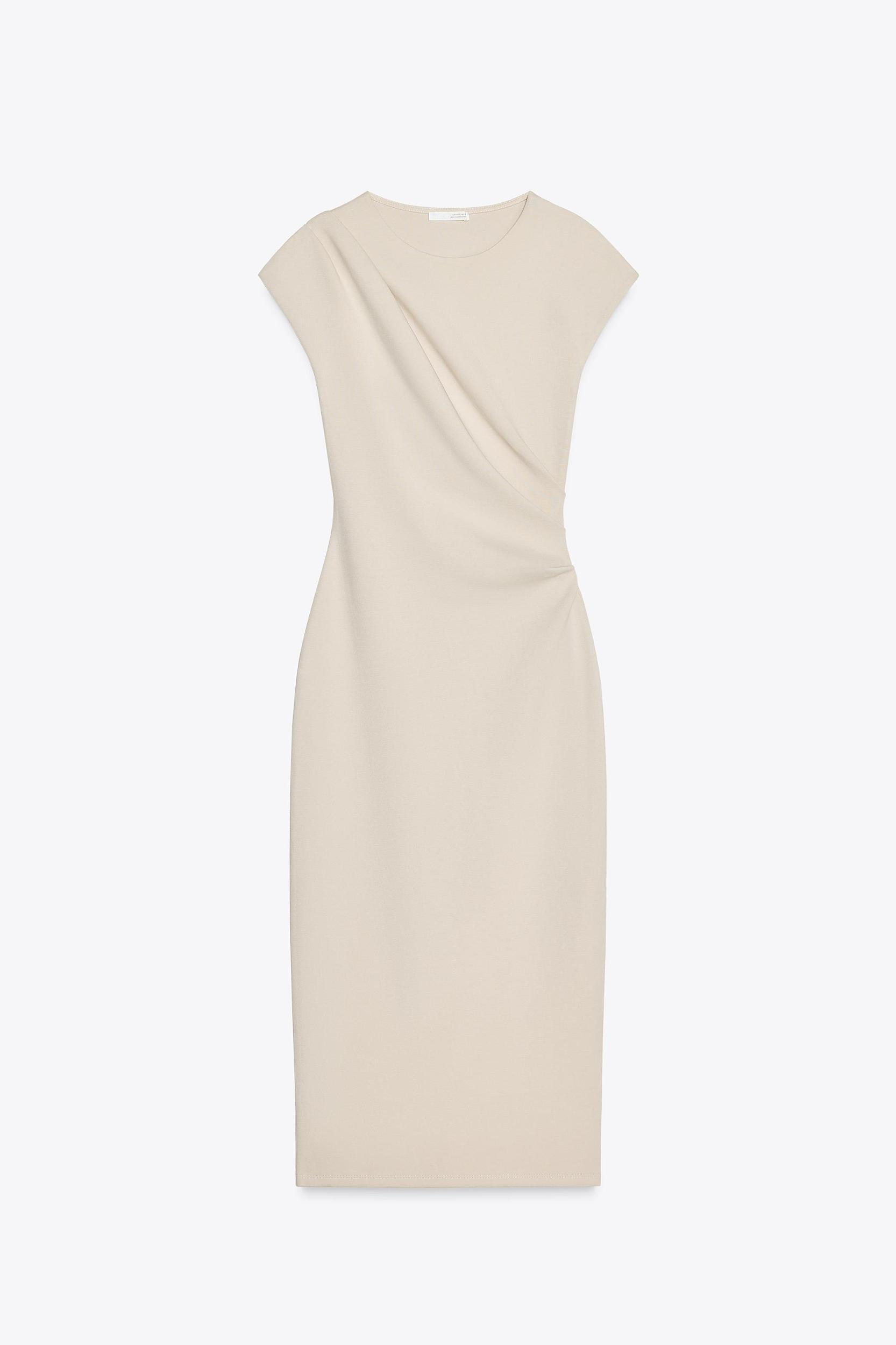 SIDE DRAPED MIDI DRESS Product Image