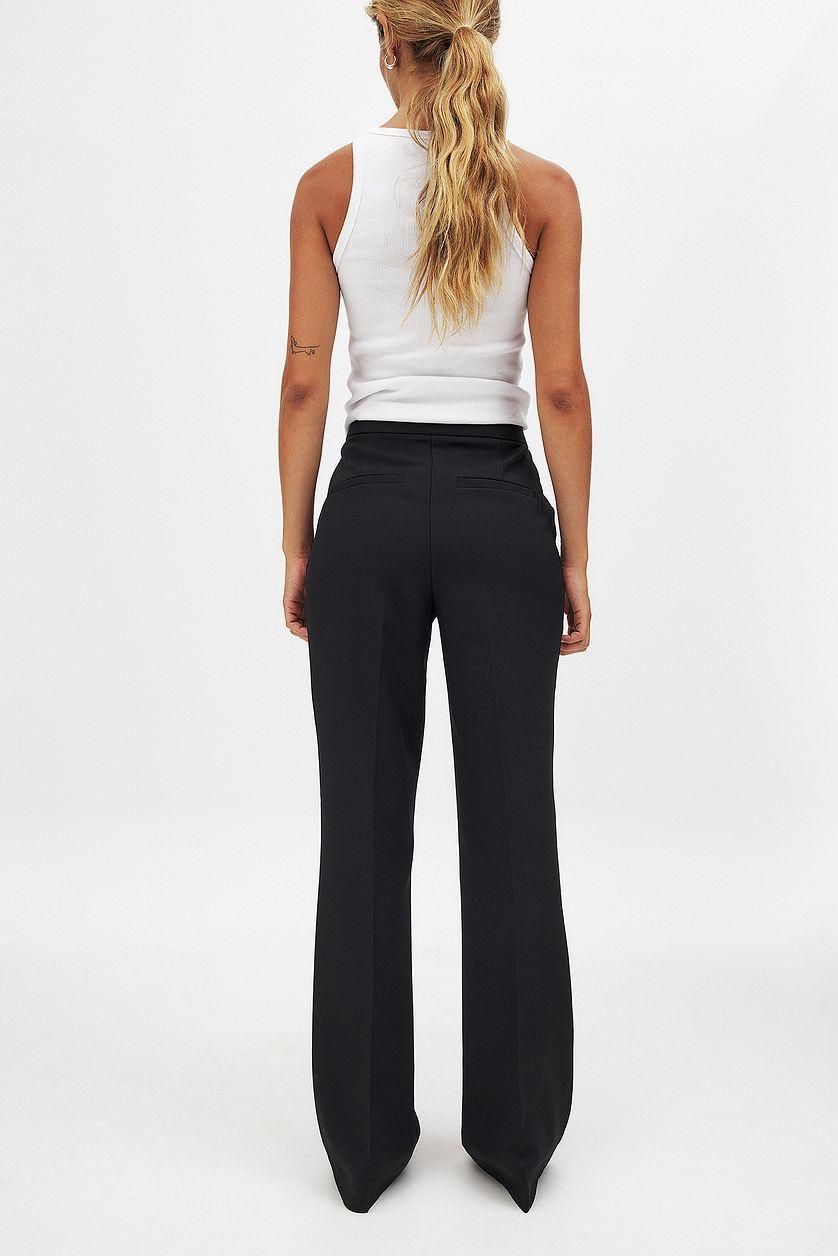 Flared Mid Waist Suit Pants Product Image