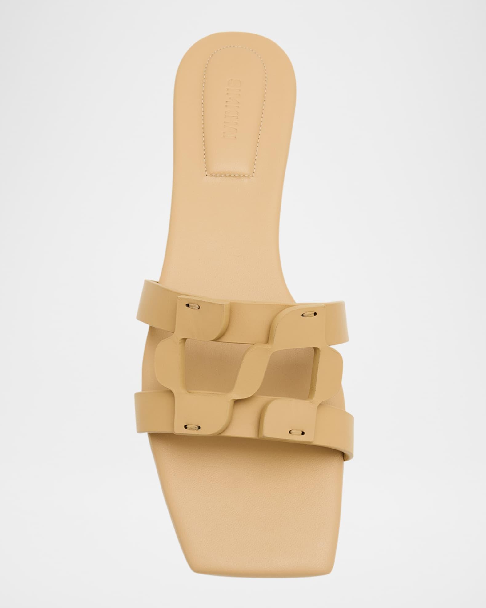 Leather Monogram Flat Slide Sandals Product Image