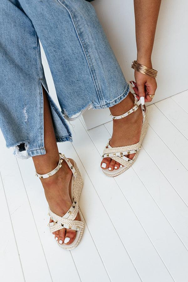 The Wanda Studded Wedge In Birch Product Image